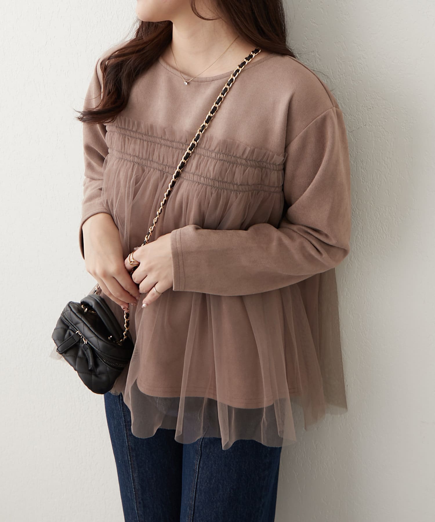 NICE CLAUP / OLIVE des OLIVE OUTLET(ナイスクラップ  / オリーブ デ オリーブ アウトレット) 【RMAF】スエポンチュールドッキングプルオーバー