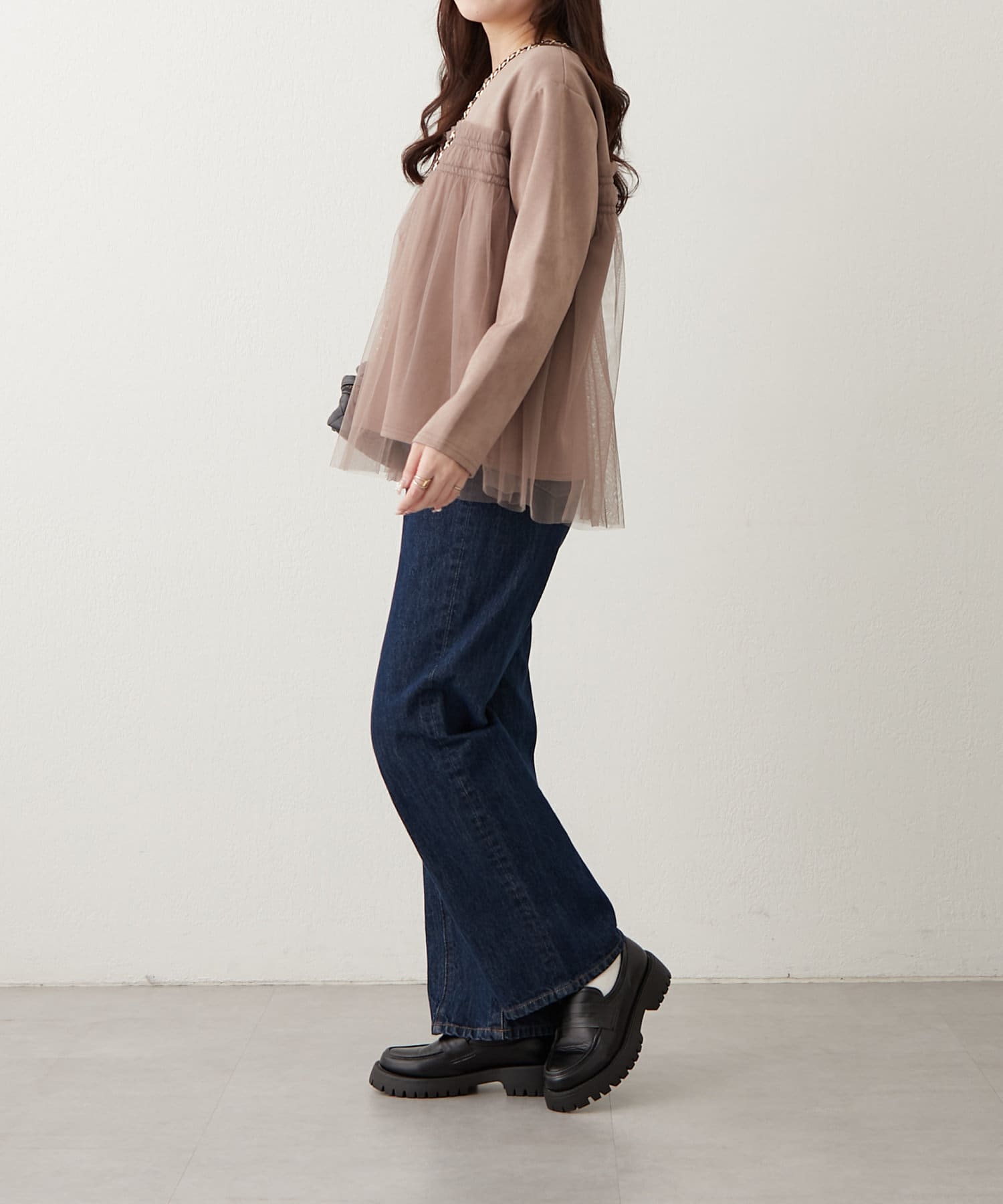 NICE CLAUP / OLIVE des OLIVE OUTLET(ナイスクラップ  / オリーブ デ オリーブ アウトレット) 【RMAF】スエポンチュールドッキングプルオーバー