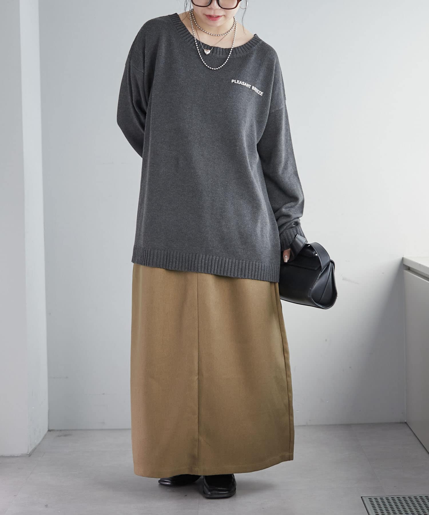 NICE CLAUP / OLIVE des OLIVE OUTLET(ナイスクラップ  / オリーブ デ オリーブ アウトレット) 【NUNIFE】ダブルウエストＡラインスカート
