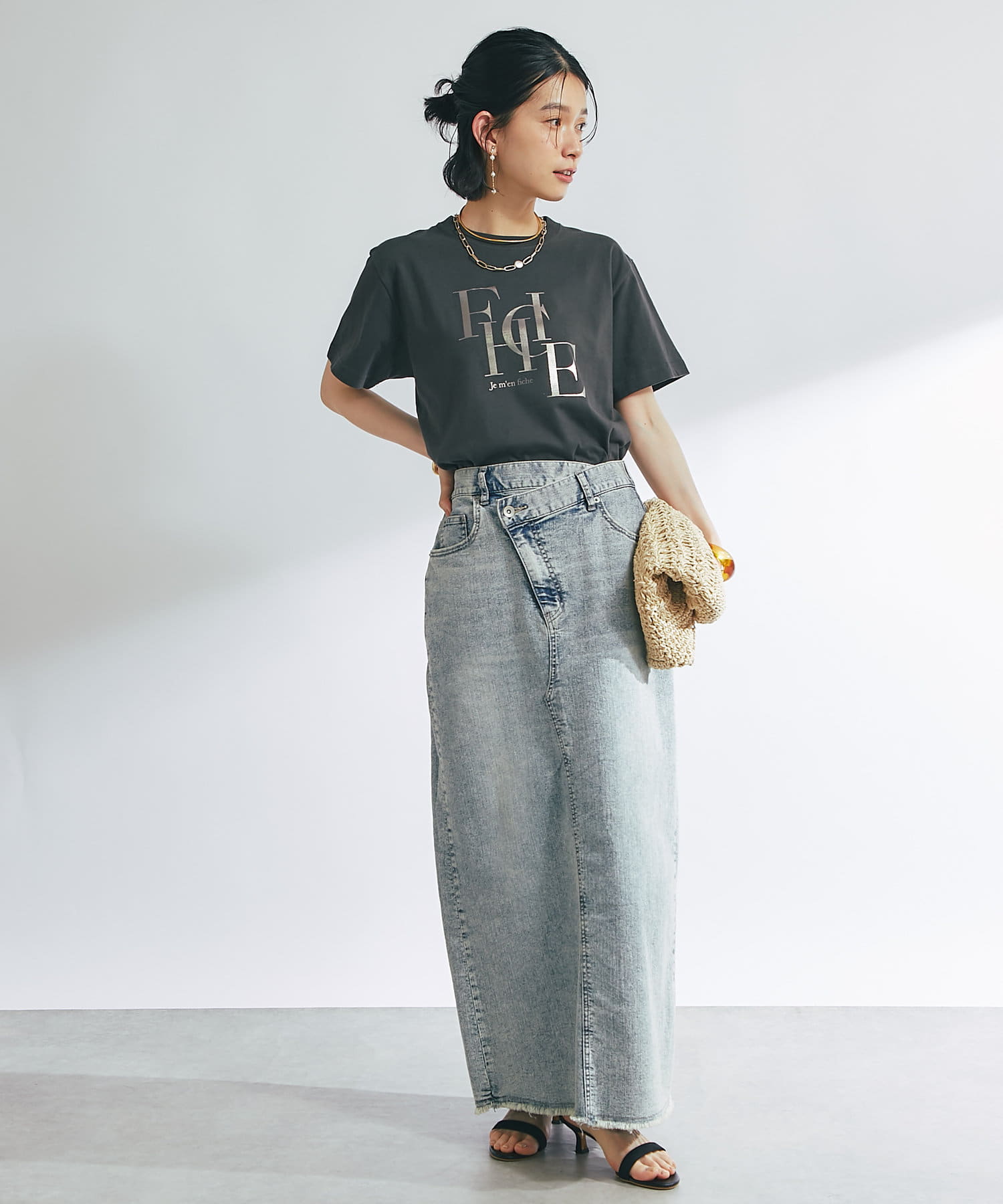 un dix cors(アンディコール) 《綿100％・着心地抜群》Je men ficheラメフロッキーTシャツ