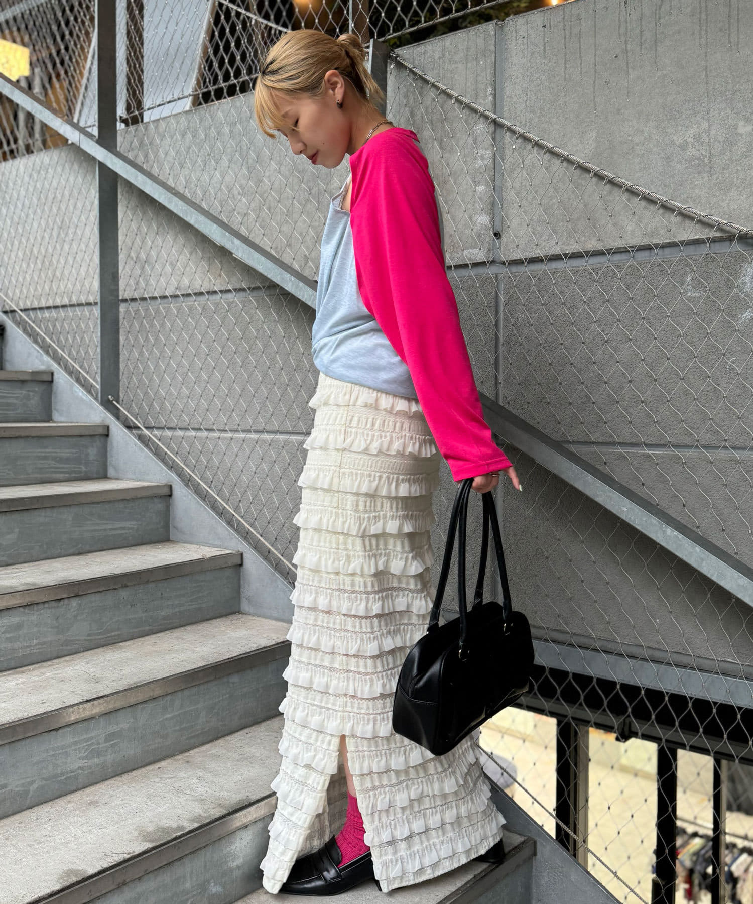 OUTLET(アウトレット) 【Ciaopanic】シアー配色肩スリットラグランTEE