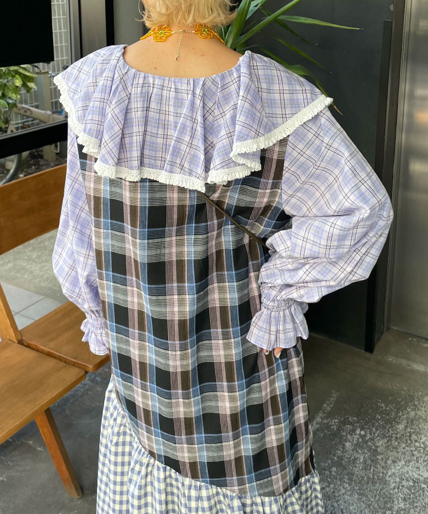 Ciaopanic】H.Sパッチワークチェックロングワンピース | OUTLET Ciaopanic】H.Sパッチワークチェックロングワンピース | OUTLET