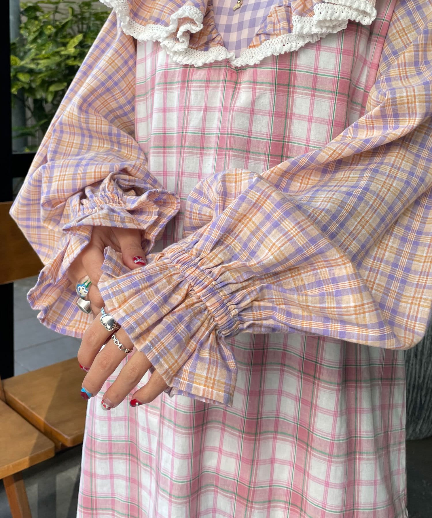 OUTLET(アウトレット) 【Ciaopanic】H.Sパッチワークチェックロングワンピース