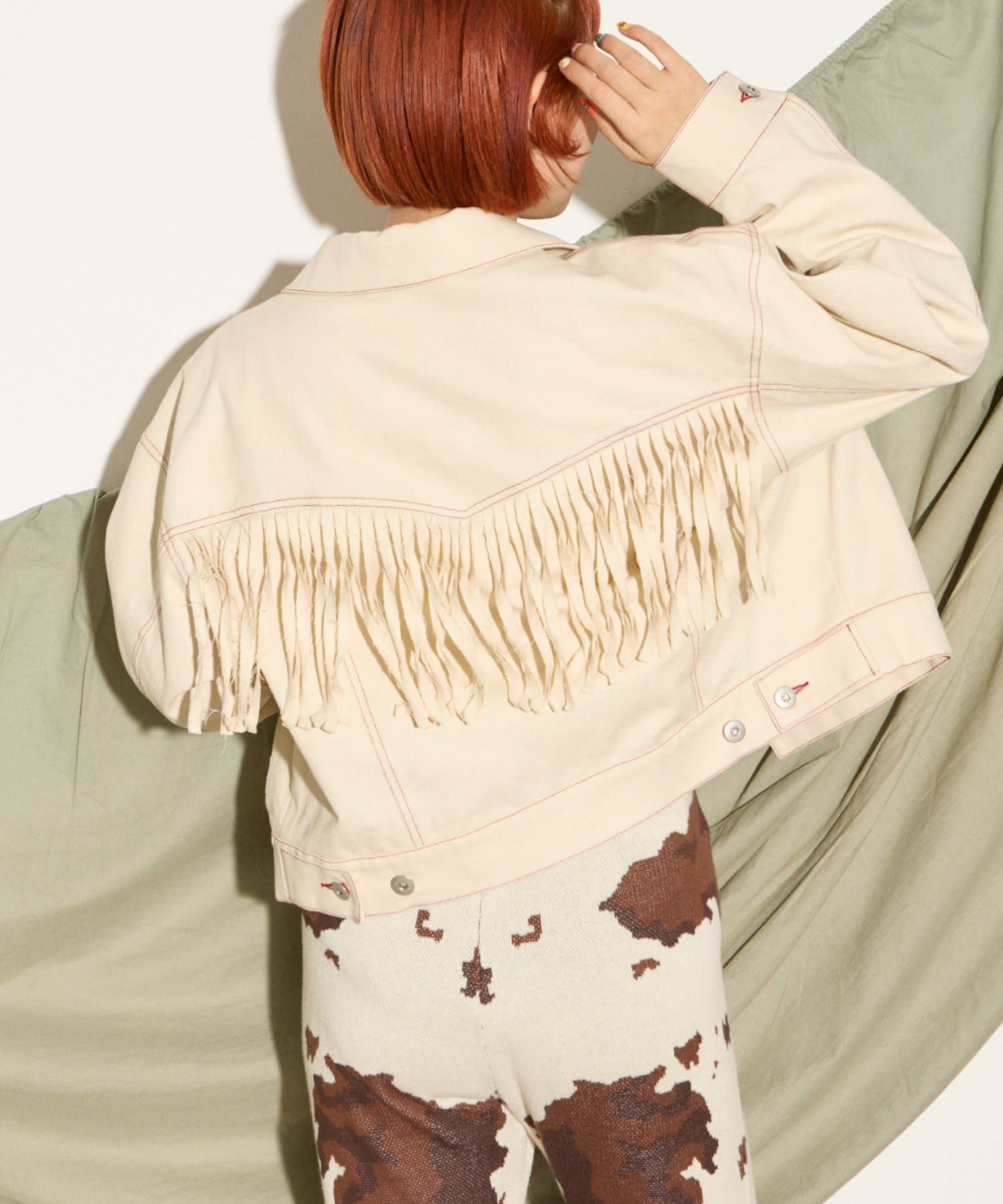 OUTLET(アウトレット) 【CIAOPANIC TYPY】配色ステッチフリンジジャケット