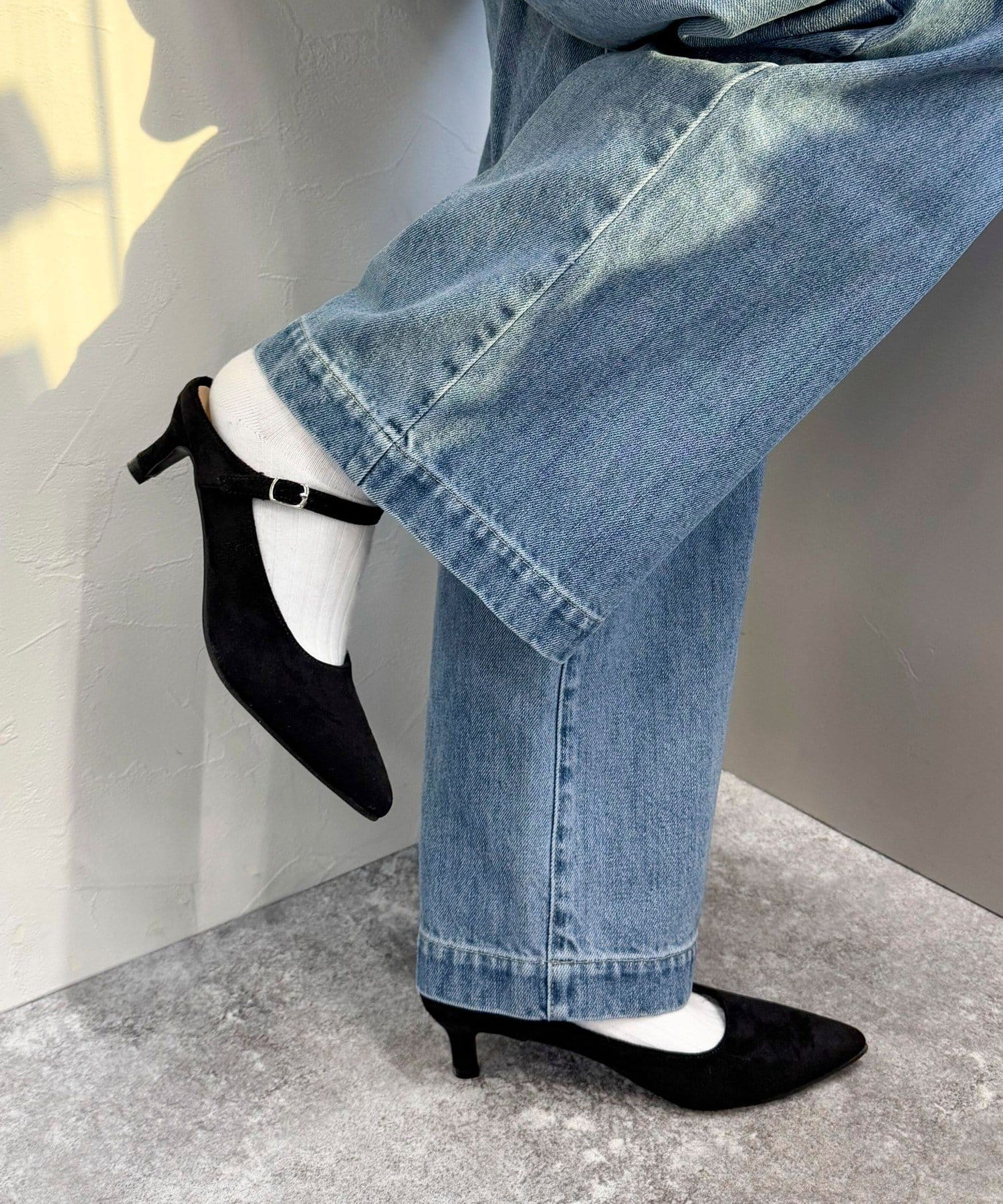 FREDY & GLOSTER(フレディ アンド グロスター) 【販売後5分で完売！/haruセレクト】フェイクスエードアンクルベルトヒール