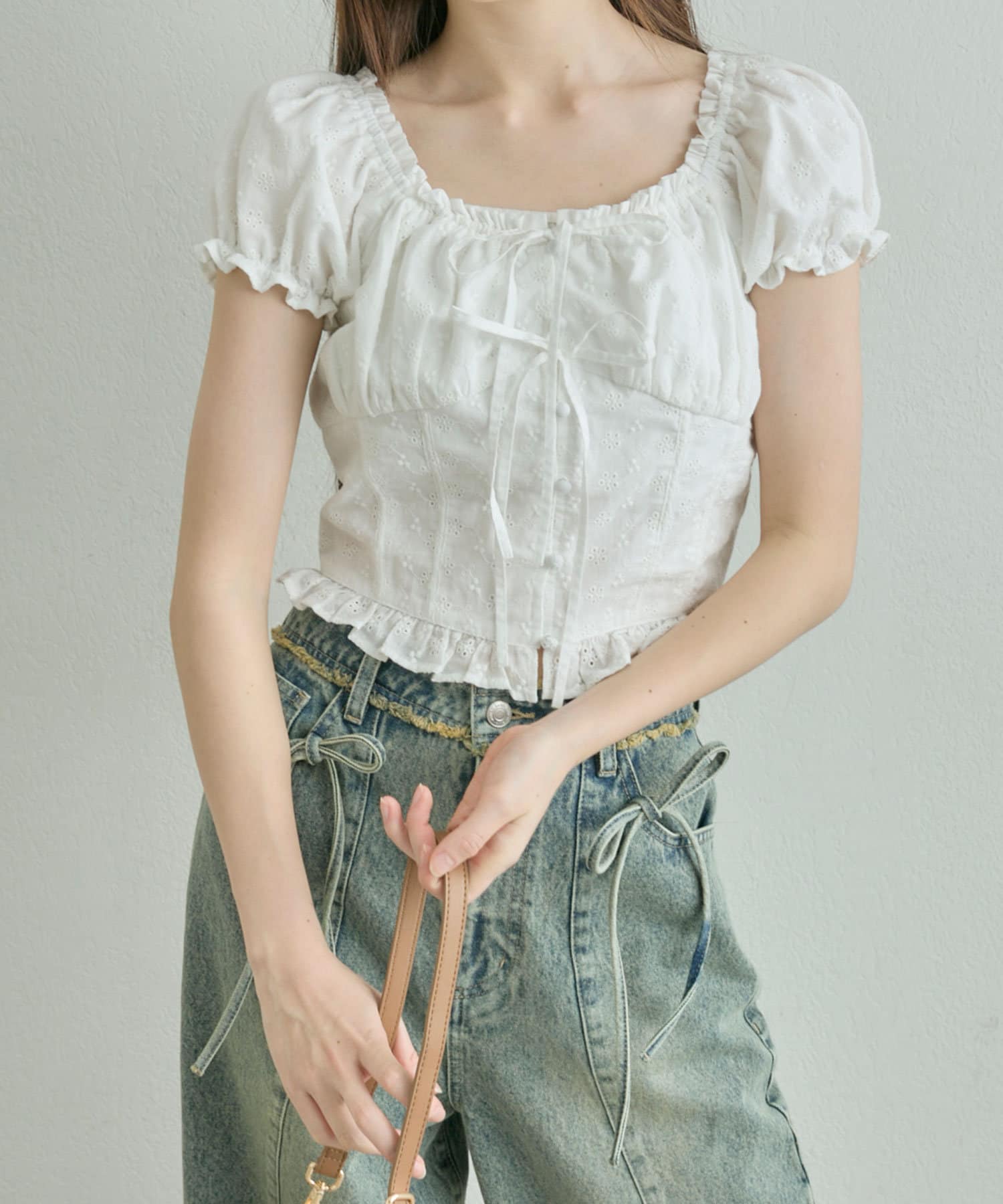 OLIVE des OLIVE(オリーブ デ オリーブ) 【Cherry Collection】ダブルリボンブラウス