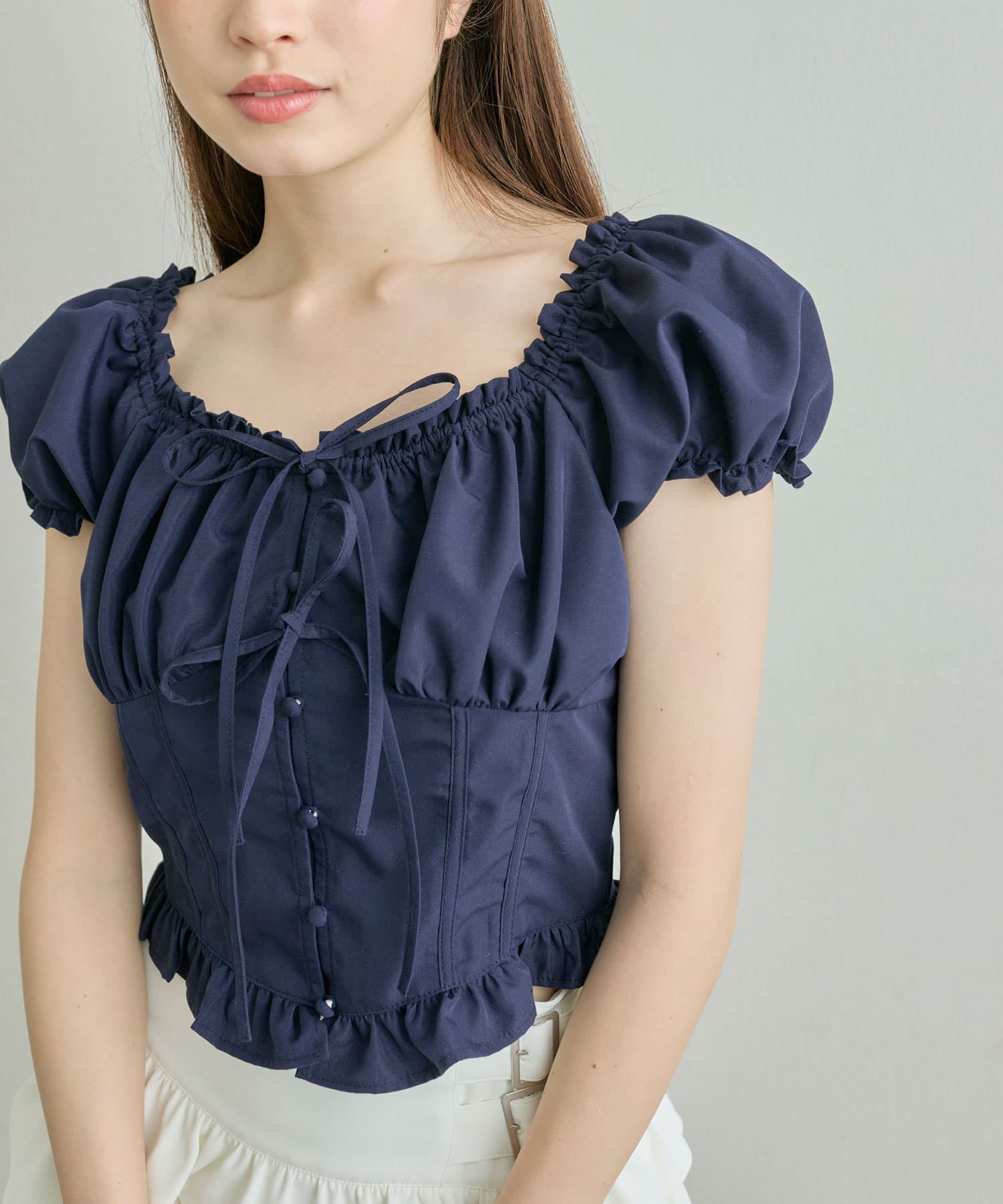 OLIVE des OLIVE(オリーブ デ オリーブ) 【Cherry Collection】ダブルリボンブラウス