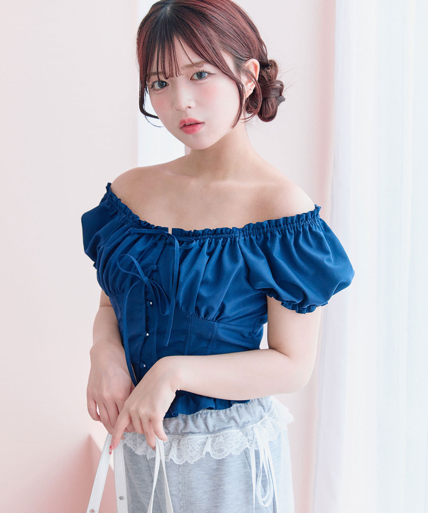 OLIVE des OLIVE(オリーブ デ オリーブ) 【Cherry Collection】ダブルリボンブラウス