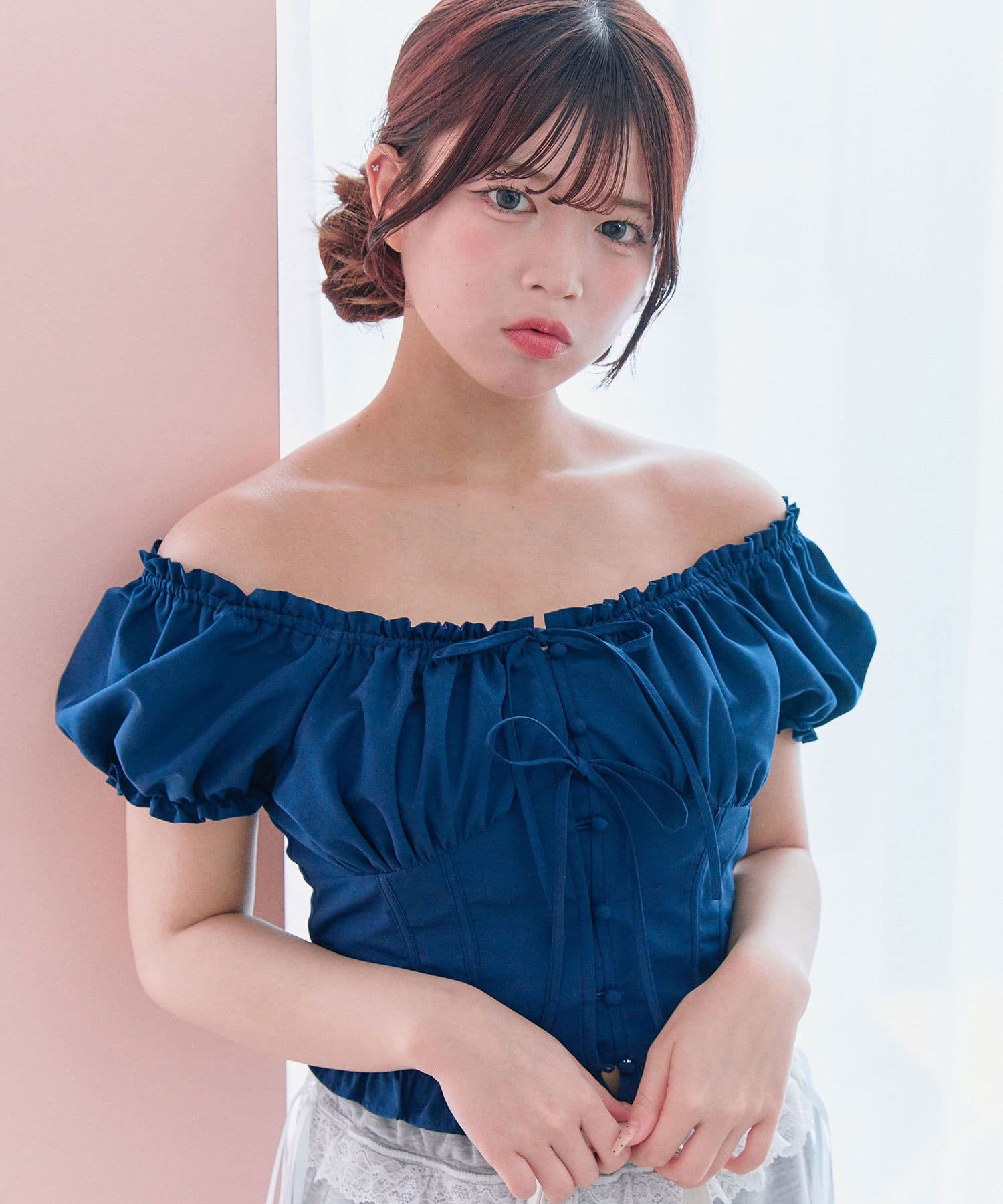 OLIVE des OLIVE(オリーブ デ オリーブ) 【Cherry Collection】ダブルリボンブラウス