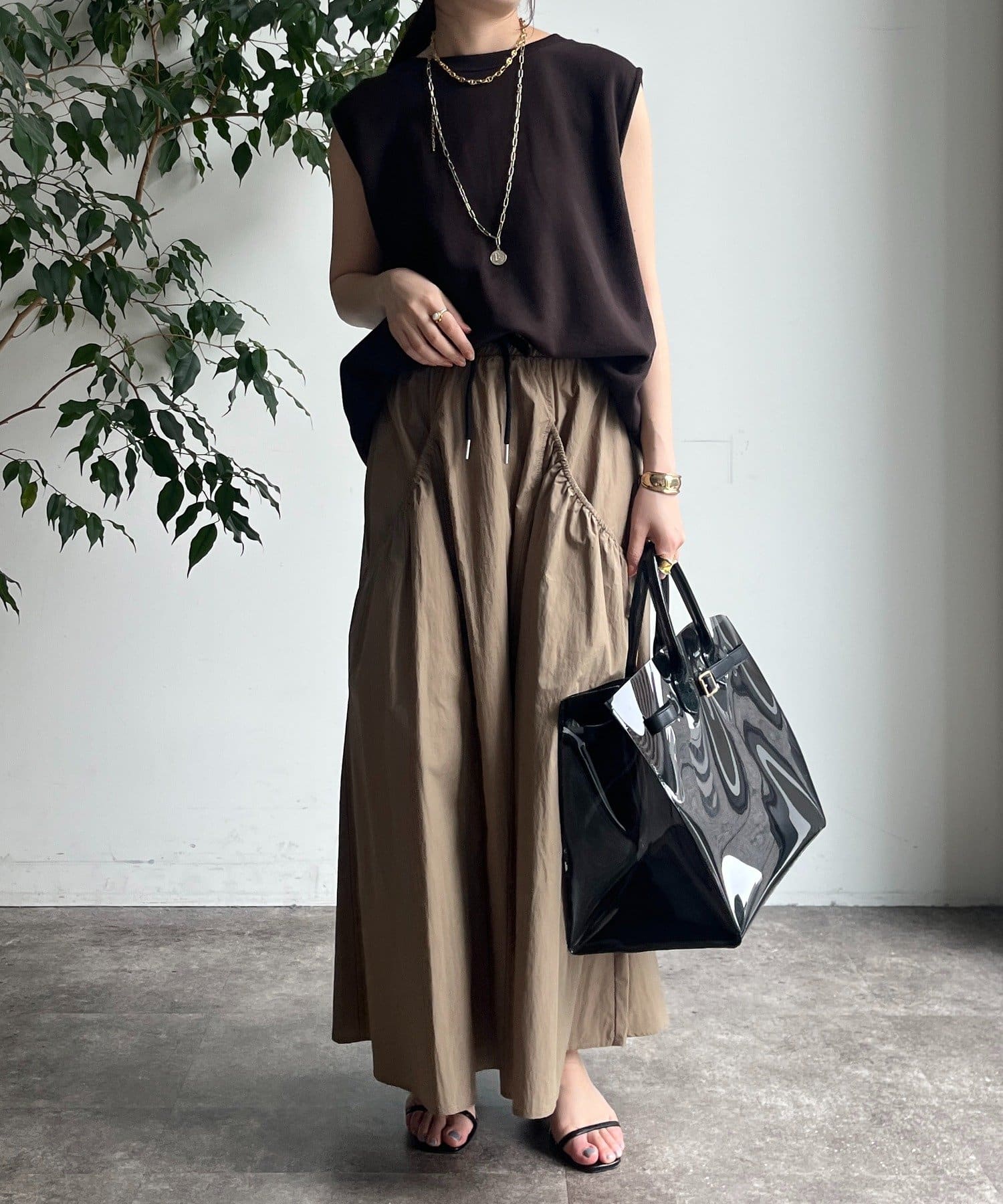 WEB限定】ダブルウエストギャザースカート | DOUDOU(ドゥドゥ