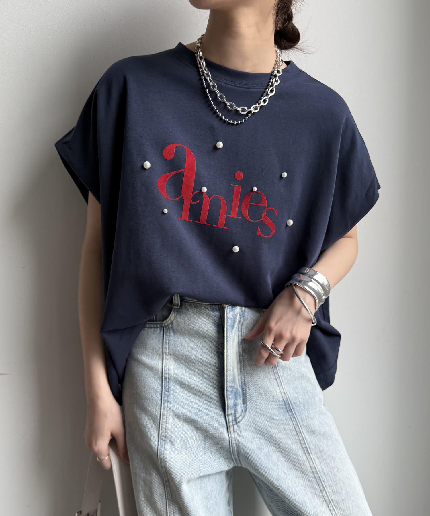 DOUDOU(ドゥドゥ) 【WEB限定】パールロゴボックスTEE