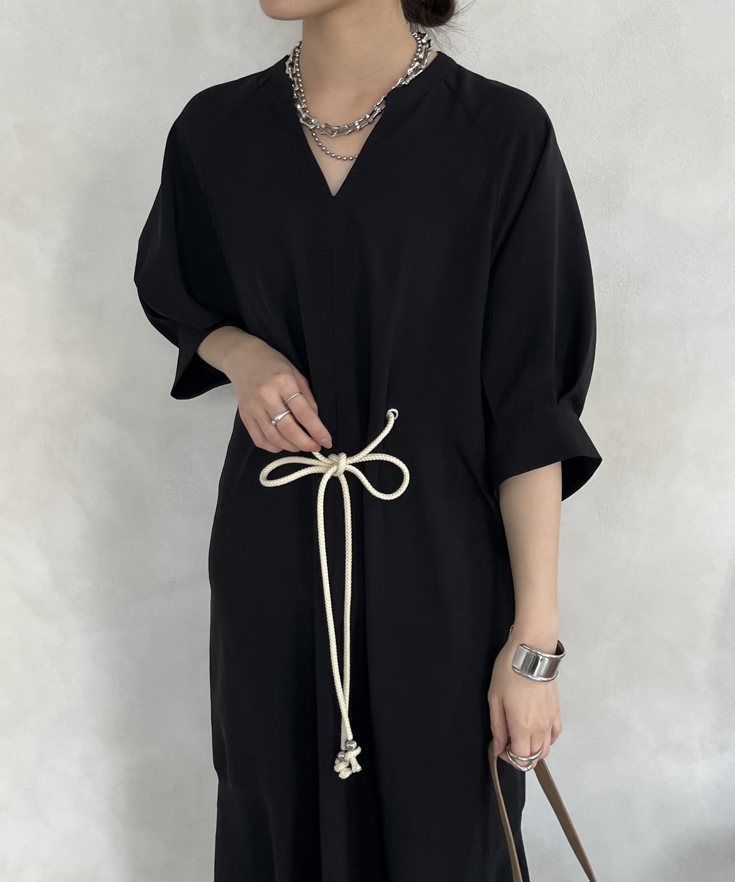 DOUDOU(ドゥドゥ) 【WEB限定】ロープベルトリネンライクワンピース