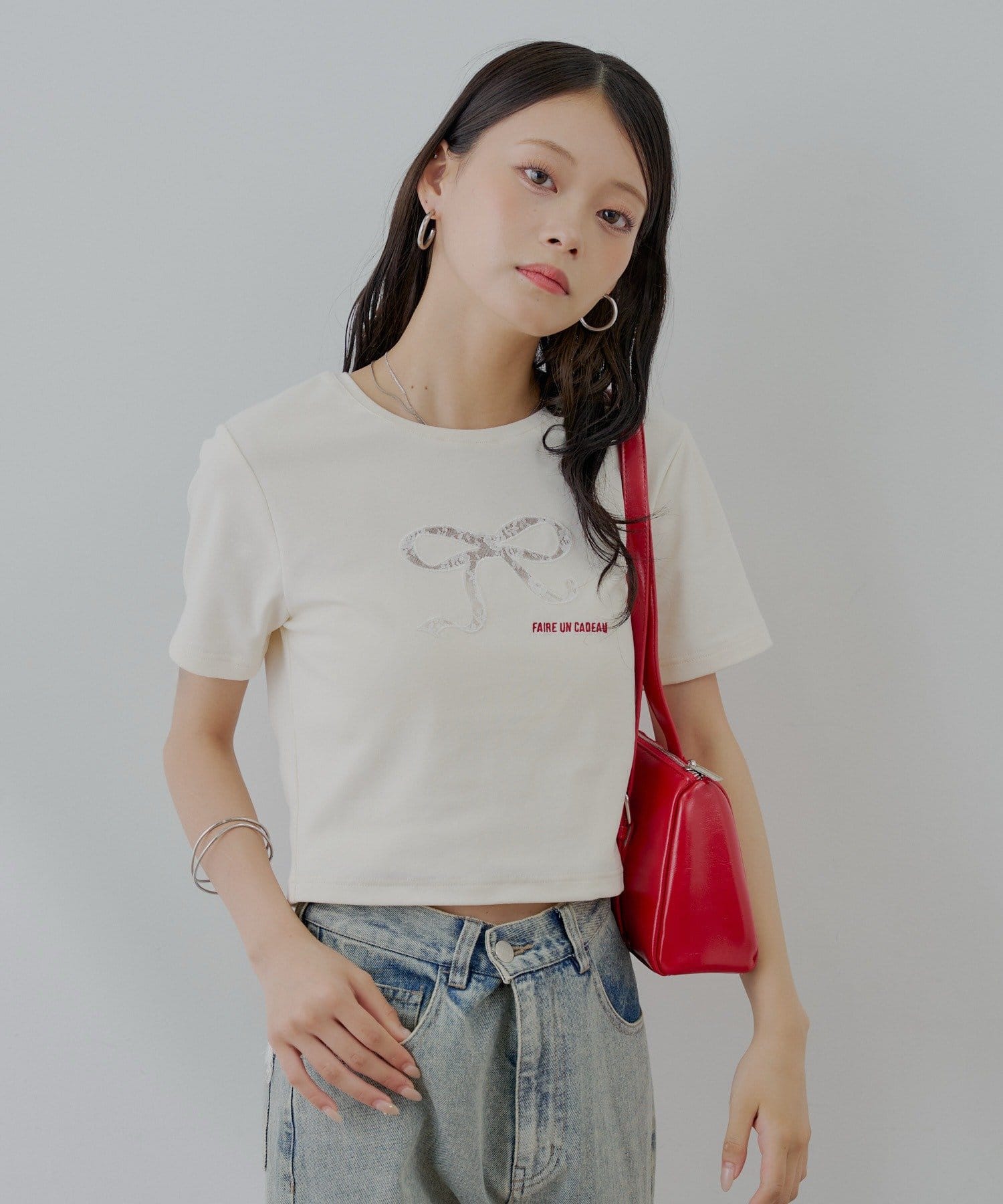 レースリボン刺繍チビT | Chico(チコ)レディース | PAL CLOSET