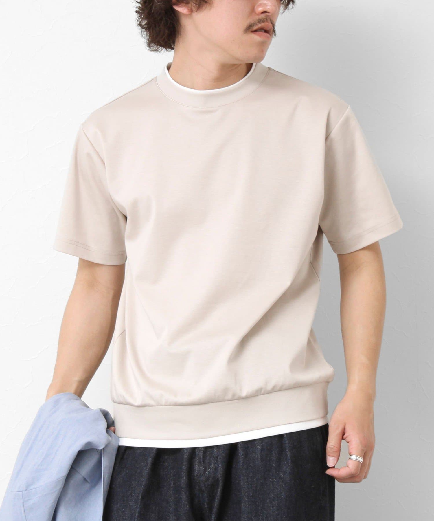 一枚でも決まるフェイクレイヤードデザイン機能性も備えたユーティリティーなTシャツ◆素材・高級原綿のスーピマコットンを贅沢に使用・最高品質のバイオシルケット加工・毛羽を削ぎ落し、ハリとツヤを持たせた生地