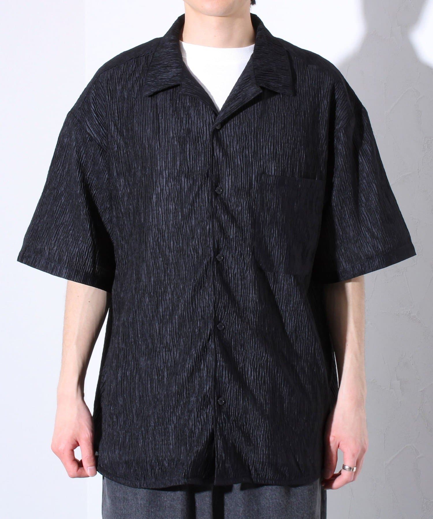 FREDY & GLOSTER(フレディ アンド グロスター) 【GLOSTER】楊柳 オープンカラー ショートスリーブオーバーシャツ半袖シャツ