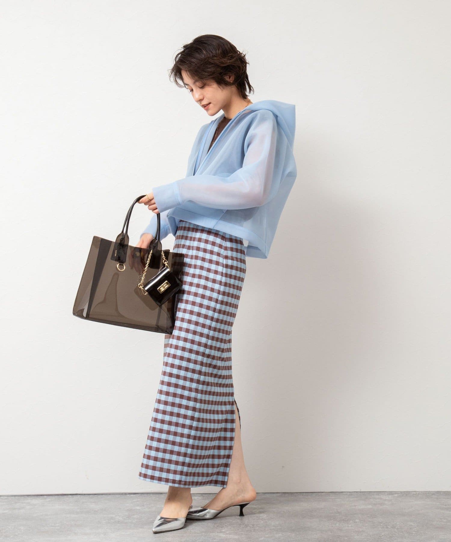 ギンガムチェックロングタイトスカート | NOLLEY'S(ノーリーズ