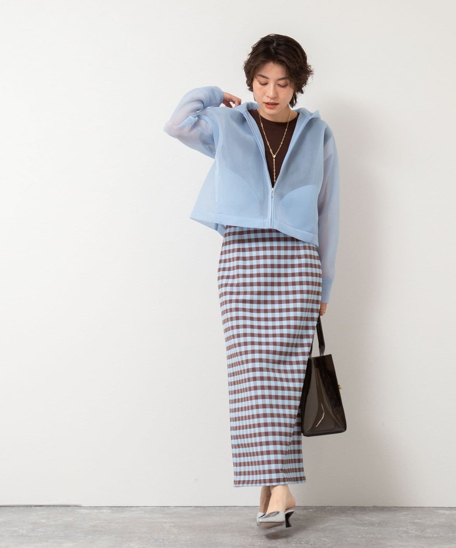 ギンガムチェックロングタイトスカート | NOLLEY'S(ノーリーズ