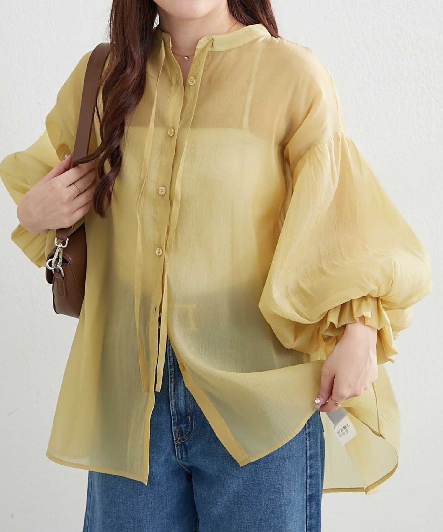 NICE CLAUP / OLIVE des OLIVE OUTLET(ナイスクラップ  / オリーブ デ オリーブ アウトレット) 【RMAF】スキッパー2枚袖ブラウス