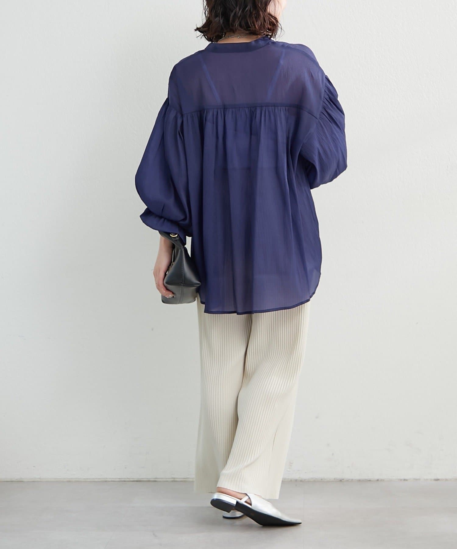 NICE CLAUP / OLIVE des OLIVE OUTLET(ナイスクラップ  / オリーブ デ オリーブ アウトレット) 【RMAF】スキッパー2枚袖ブラウス