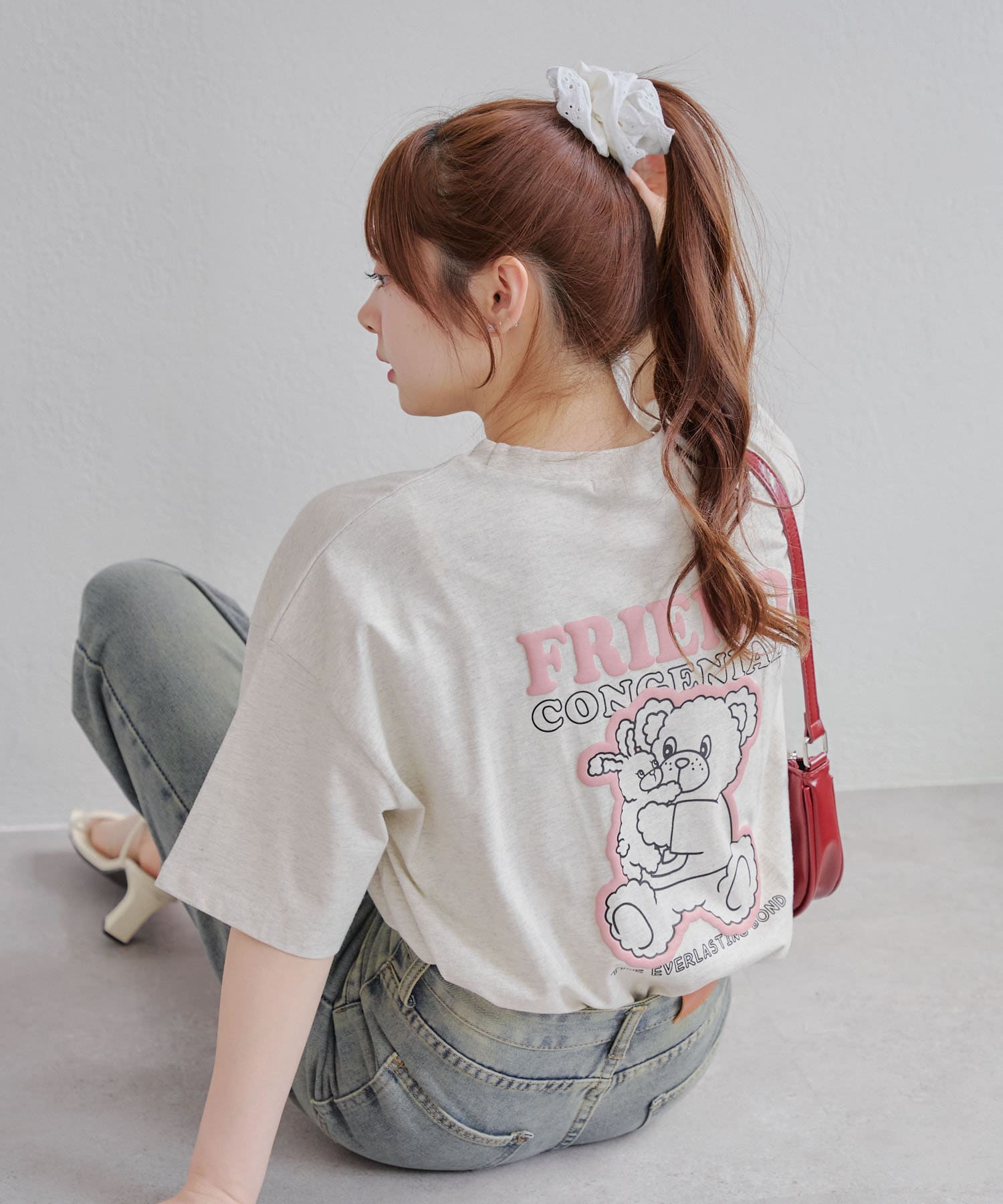 NICE CLAUP / OLIVE des OLIVE OUTLET(ナイスクラップ  / オリーブ デ オリーブ アウトレット) 【RMAF】【MARCHES】くま&うさぎプリントT