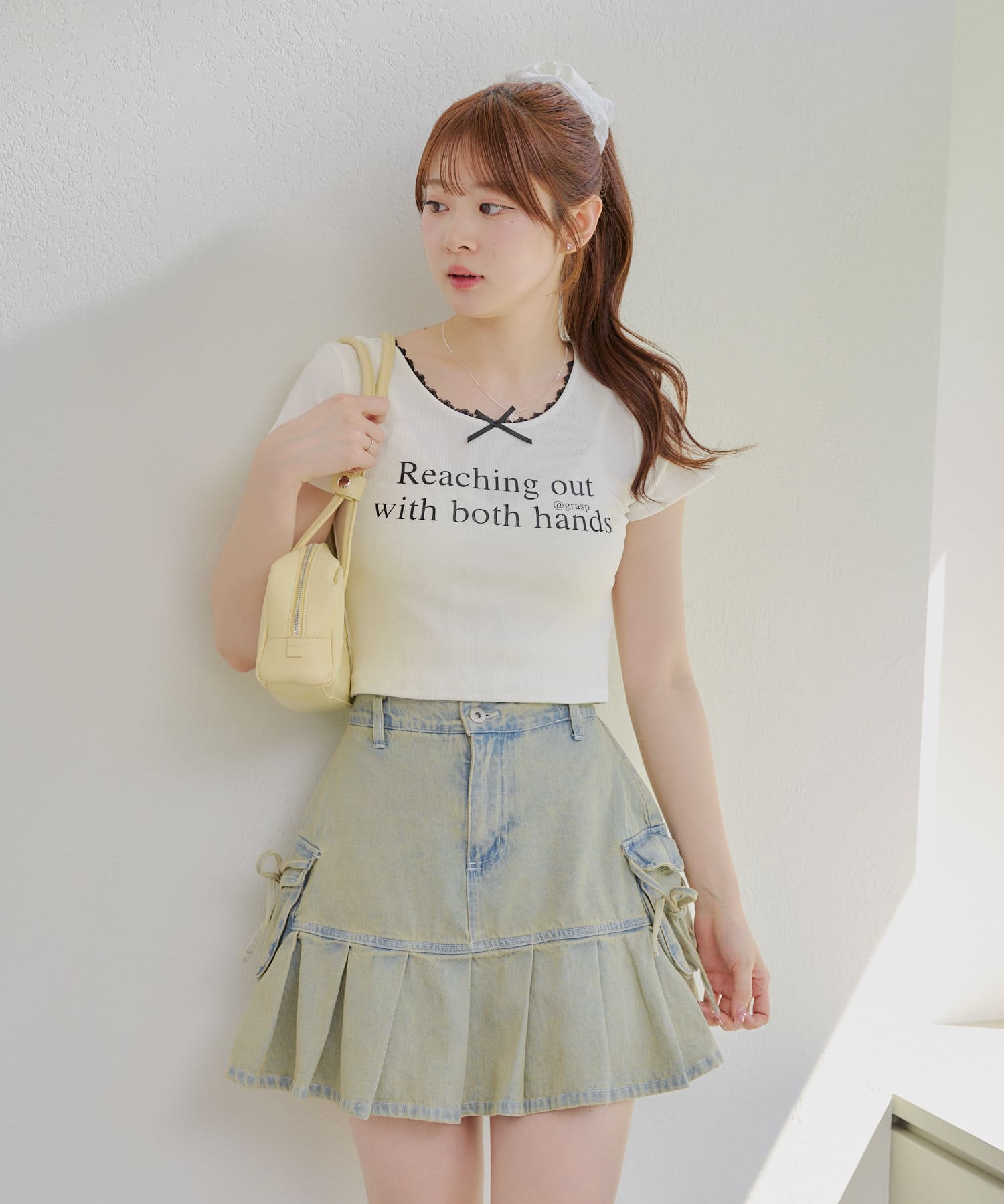 NICE CLAUP / OLIVE des OLIVE OUTLET(ナイスクラップ  / オリーブ デ オリーブ アウトレット) 【RMAF】カーゴリボンミニスカート