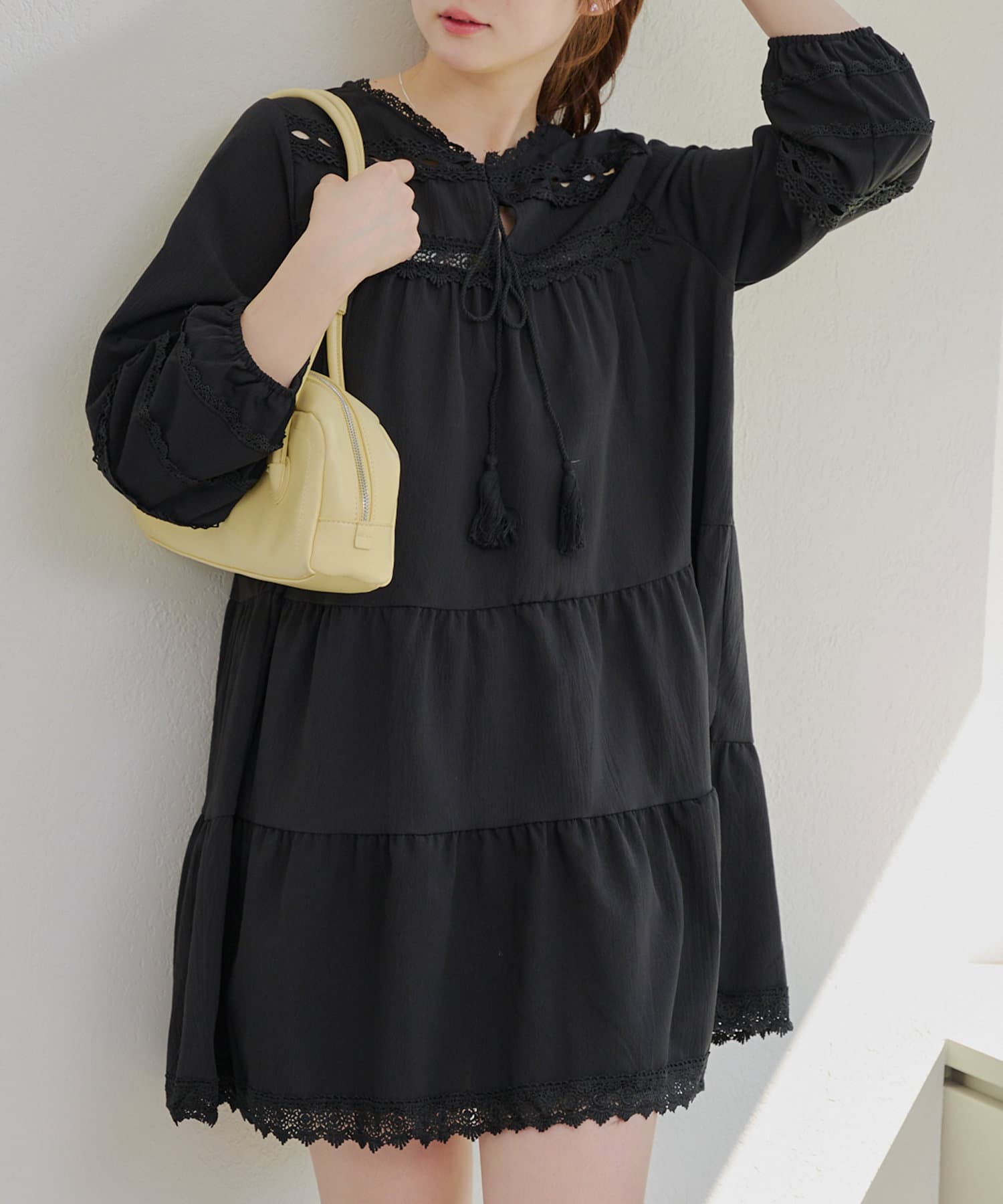 NICE CLAUP / OLIVE des OLIVE OUTLET(ナイスクラップ  / オリーブ デ オリーブ アウトレット) 【RMAF】タッセル付ティアードチュニック