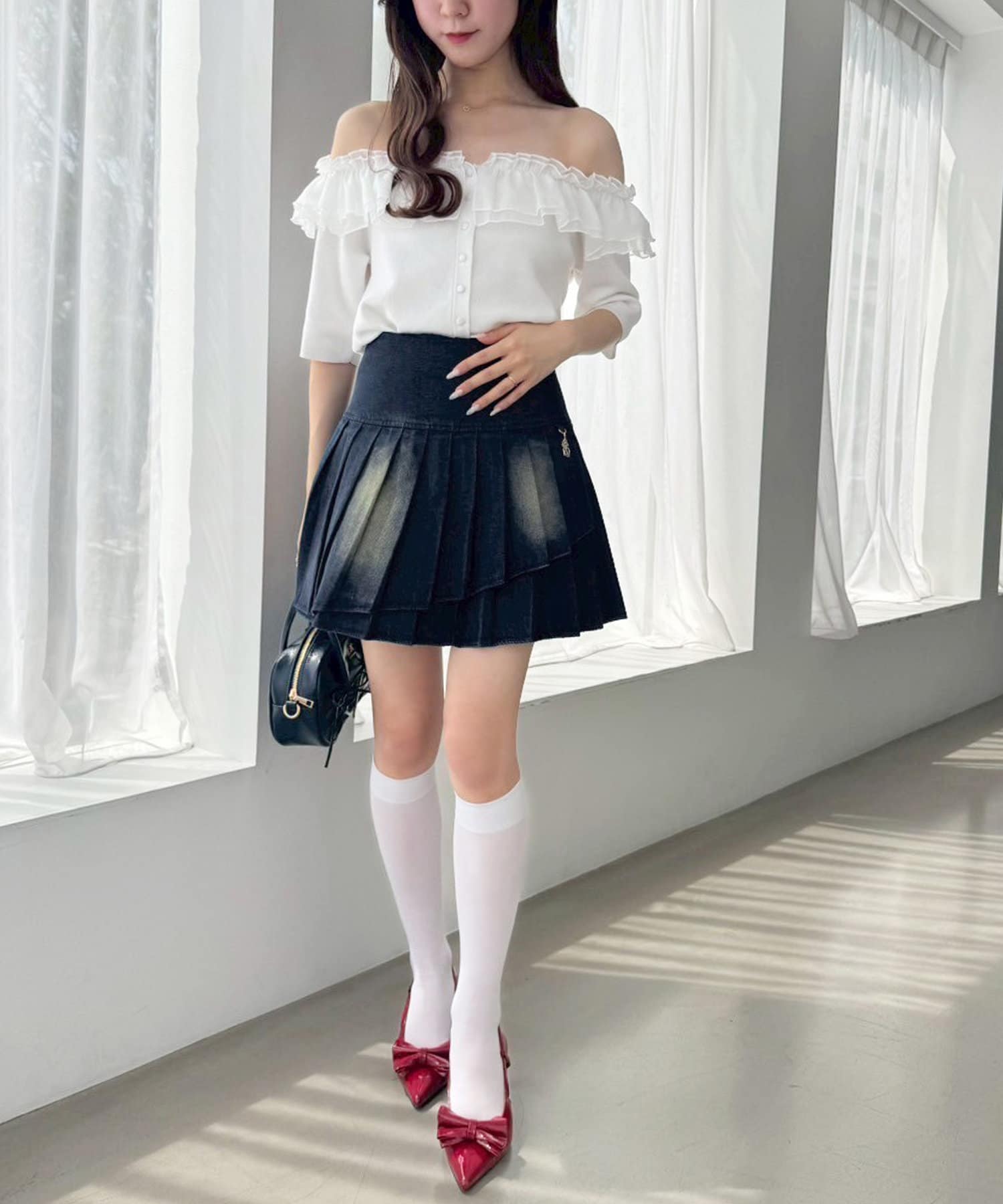 チャーム付きイレヘムプリーツスカート/S・Mサイズ展開 | one