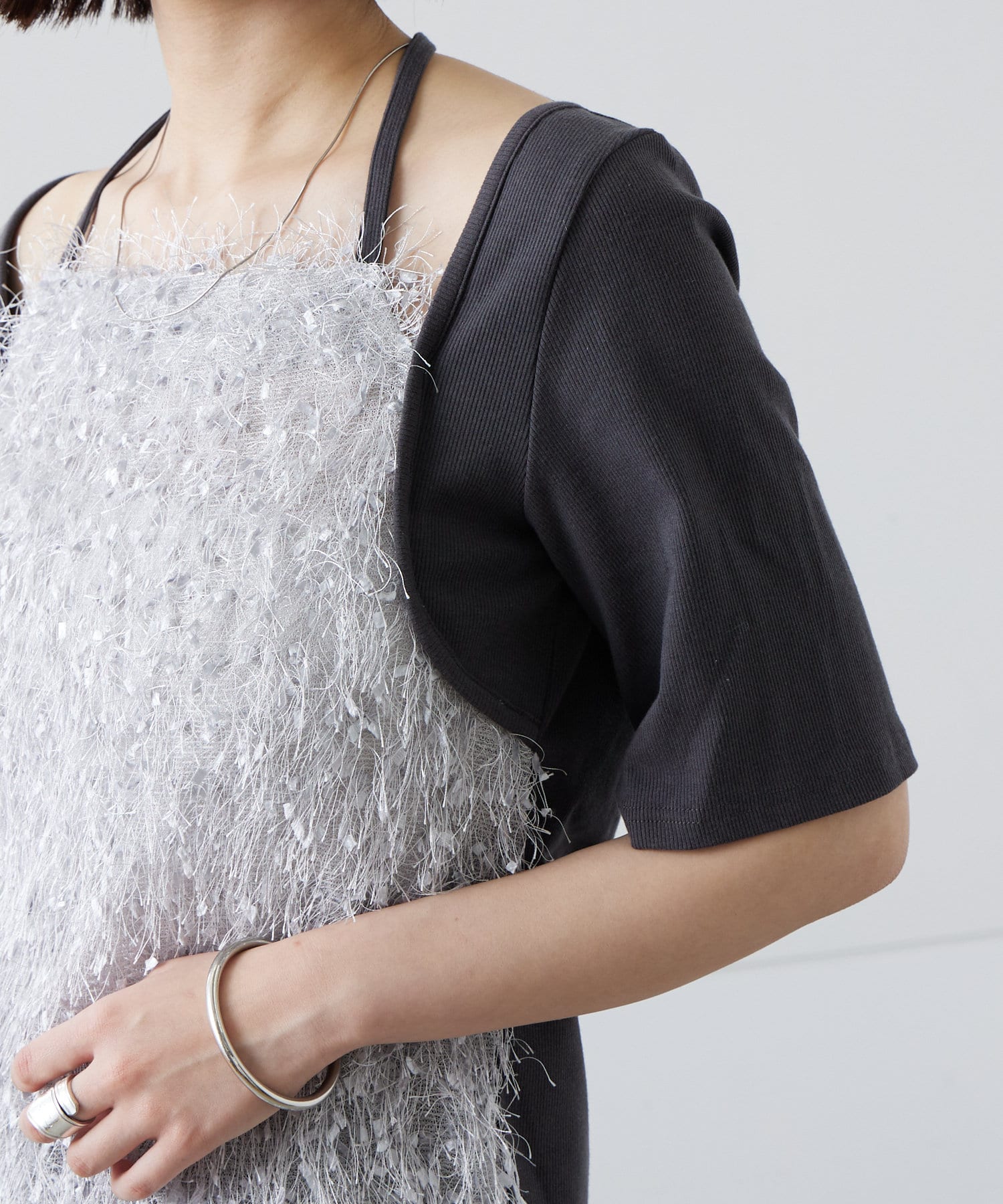 mystic(ミスティック) フリンジドッキングTシャツ