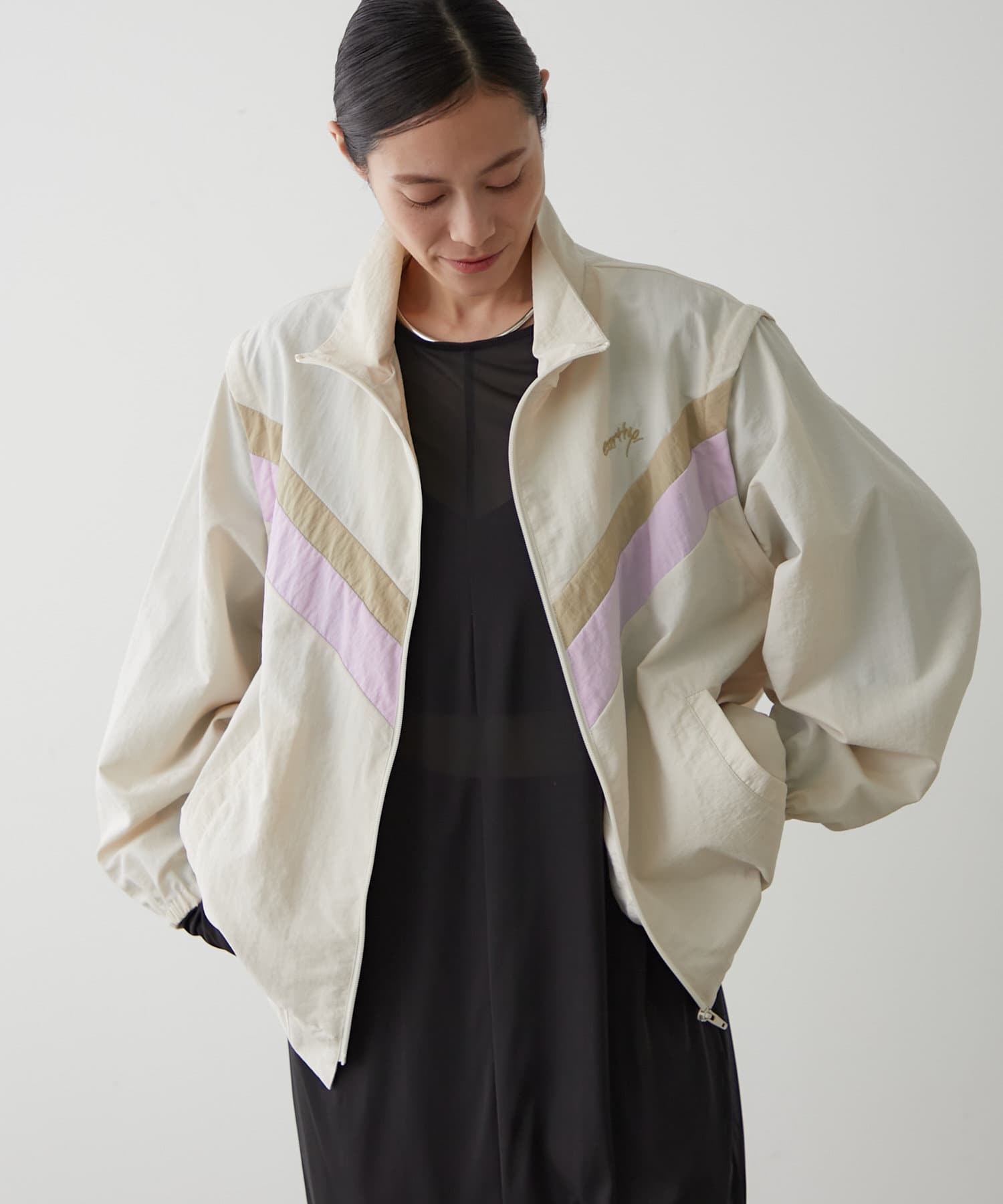 OUTLET(アウトレット) 【earthy_】配色切替2WAYブルゾン