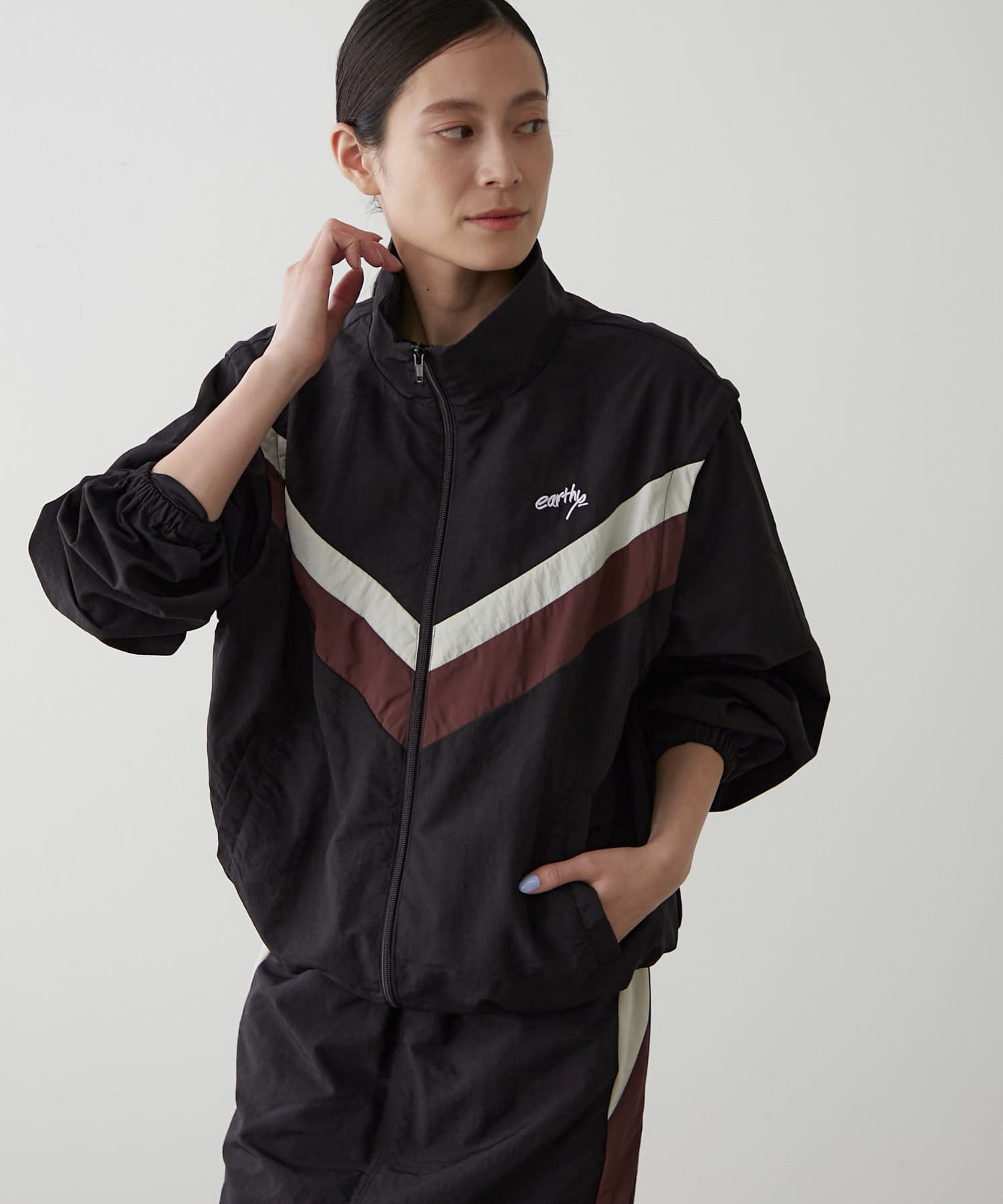 OUTLET(アウトレット) 【earthy_】配色切替2WAYブルゾン