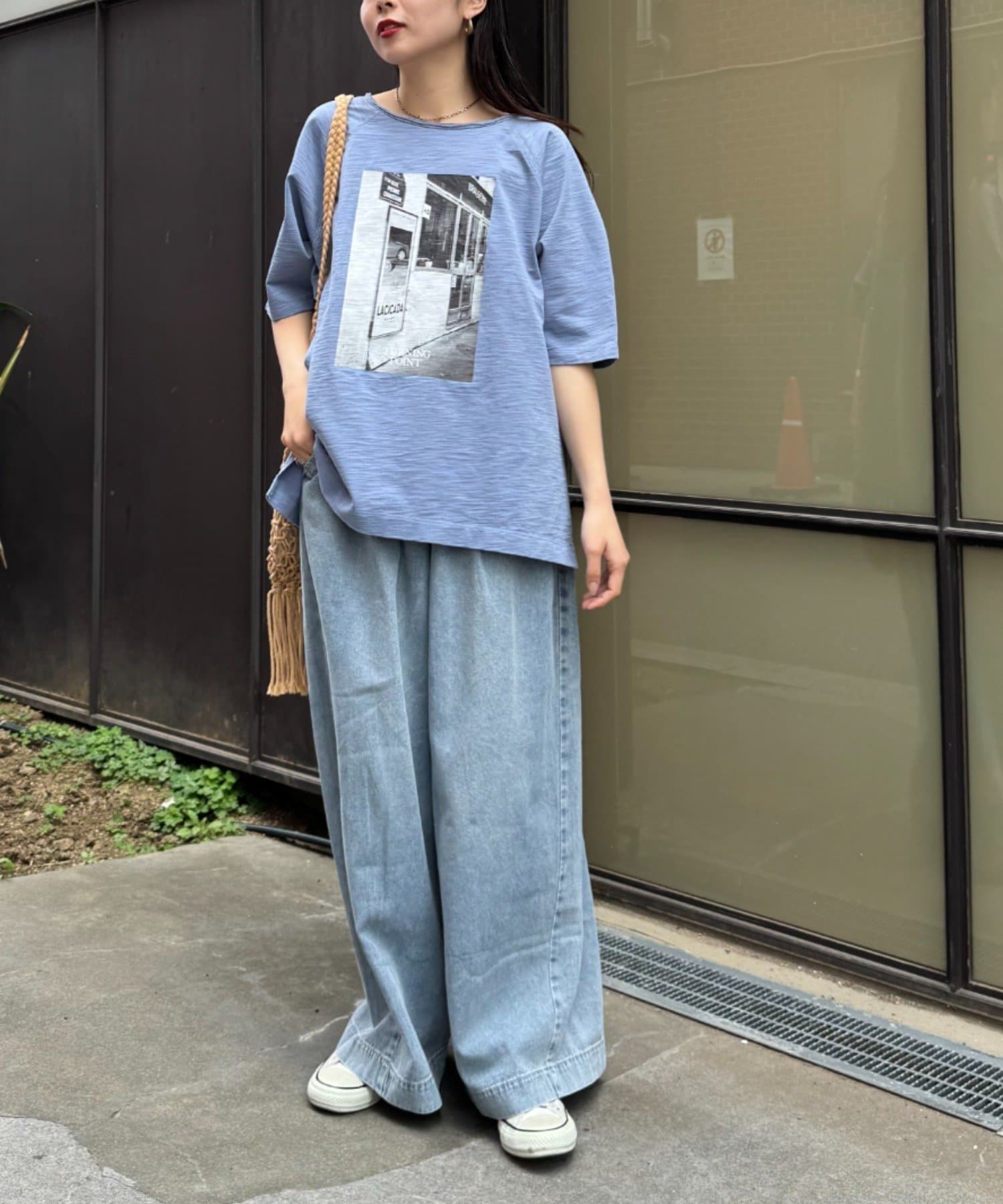 CIAOPANIC TYPY(チャオパニックティピー) ドルマンスリーブスラブフォトTee