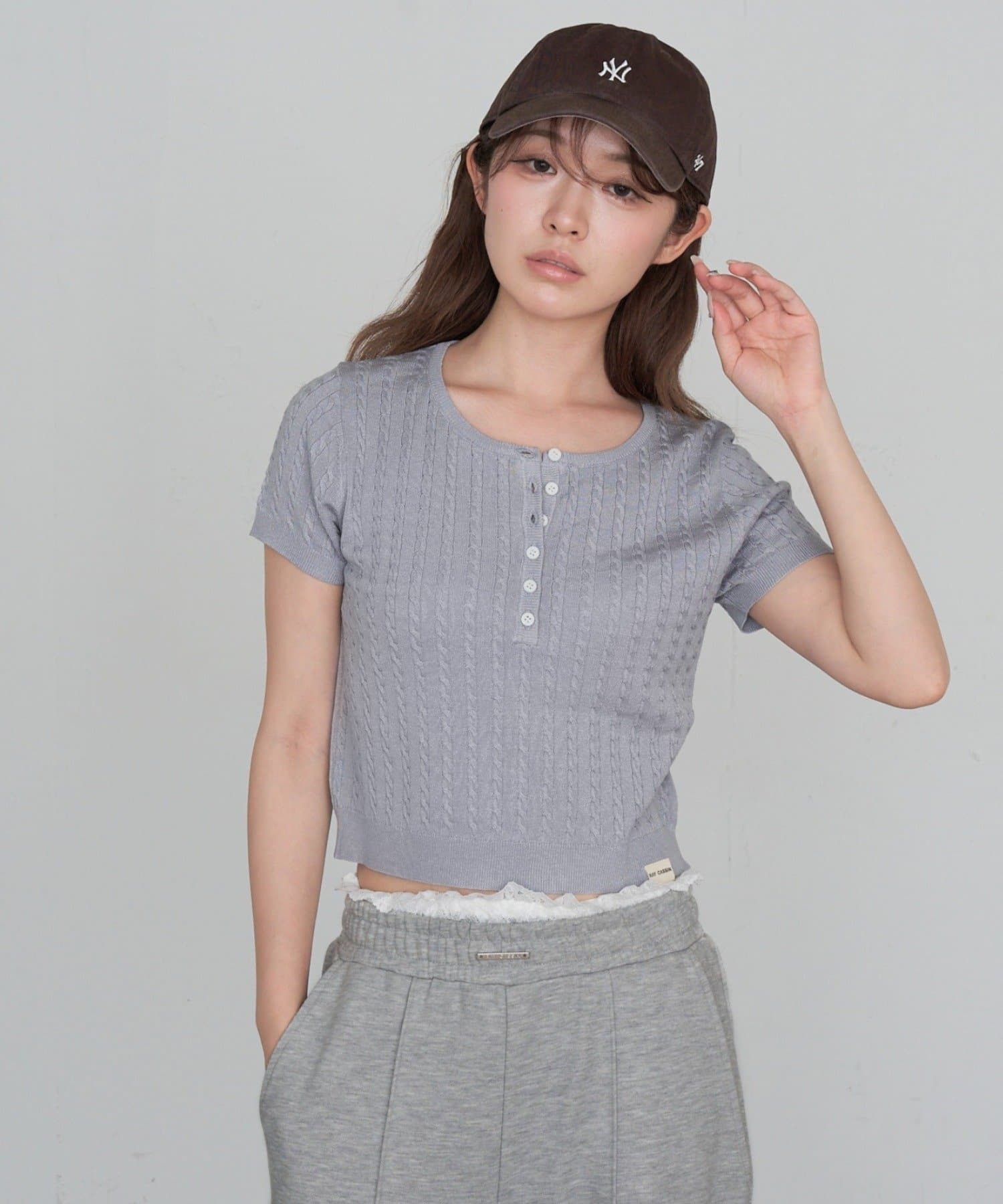 RAY CASSIN(レイカズン) ケーブルヘンリーニット