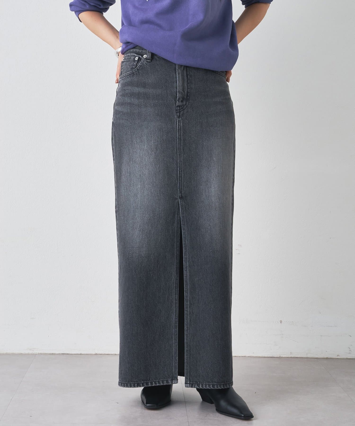 デニムスリットスカート Denim long slit skirt（デニムロングスリットスカート）c-469