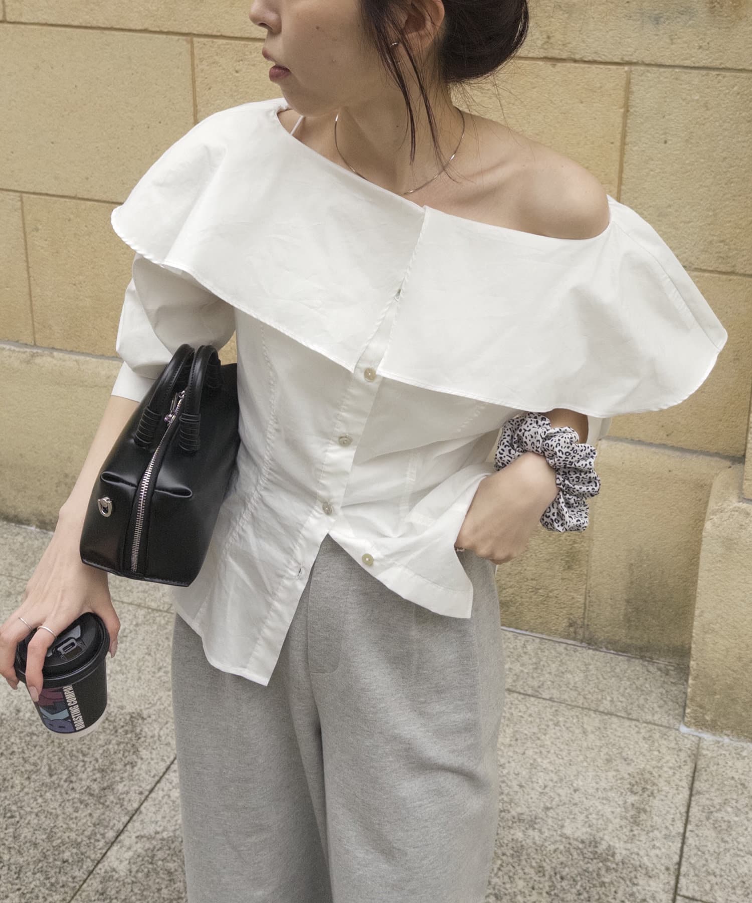 CAPRICIEUX LE'MAGE チョーカーボートネックロンT shio企画】チョーカーボートネックロンT | CAPRICIEUX LE'MAGE