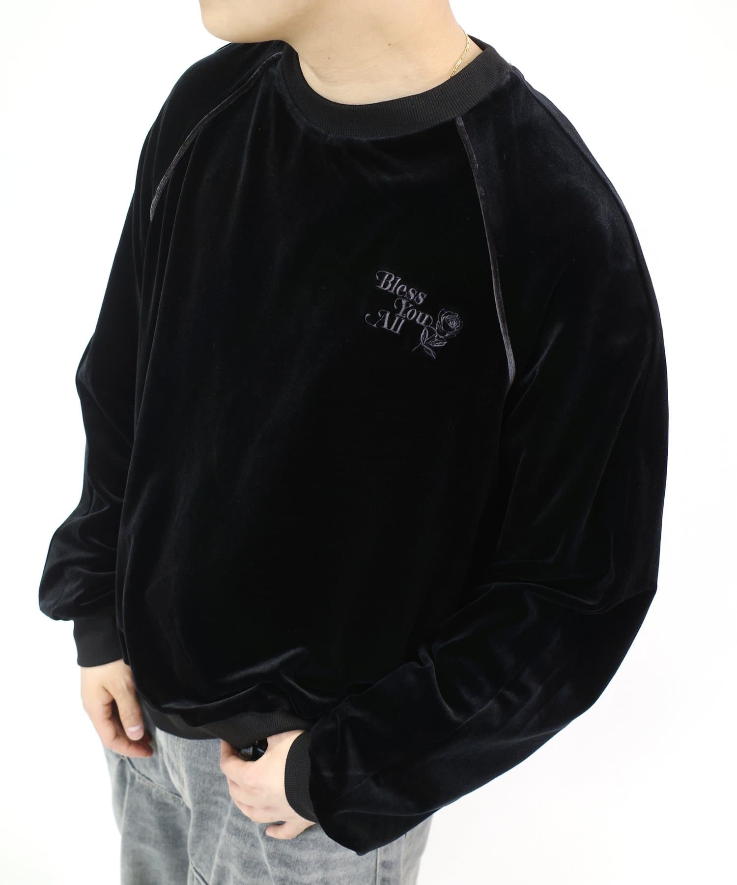 OUTLET(アウトレット) 【WHO'S WHO gallery】ESSYOU ベロアラグランクルー