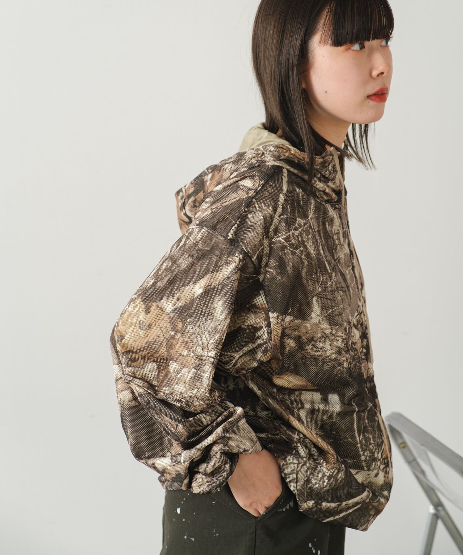 Kastane】【WHIMSIC/2WAY】リバーシブルメッシュジップパーカー