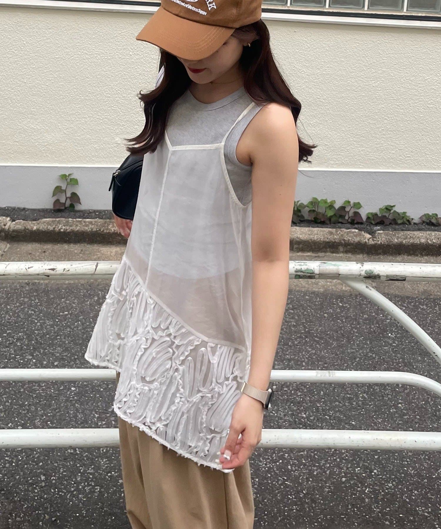 えみゅう♡チュールパール付きヌビバッグ 予約商品【9月下旬入荷予定】【Veautt/ヴュート】キャミソール V