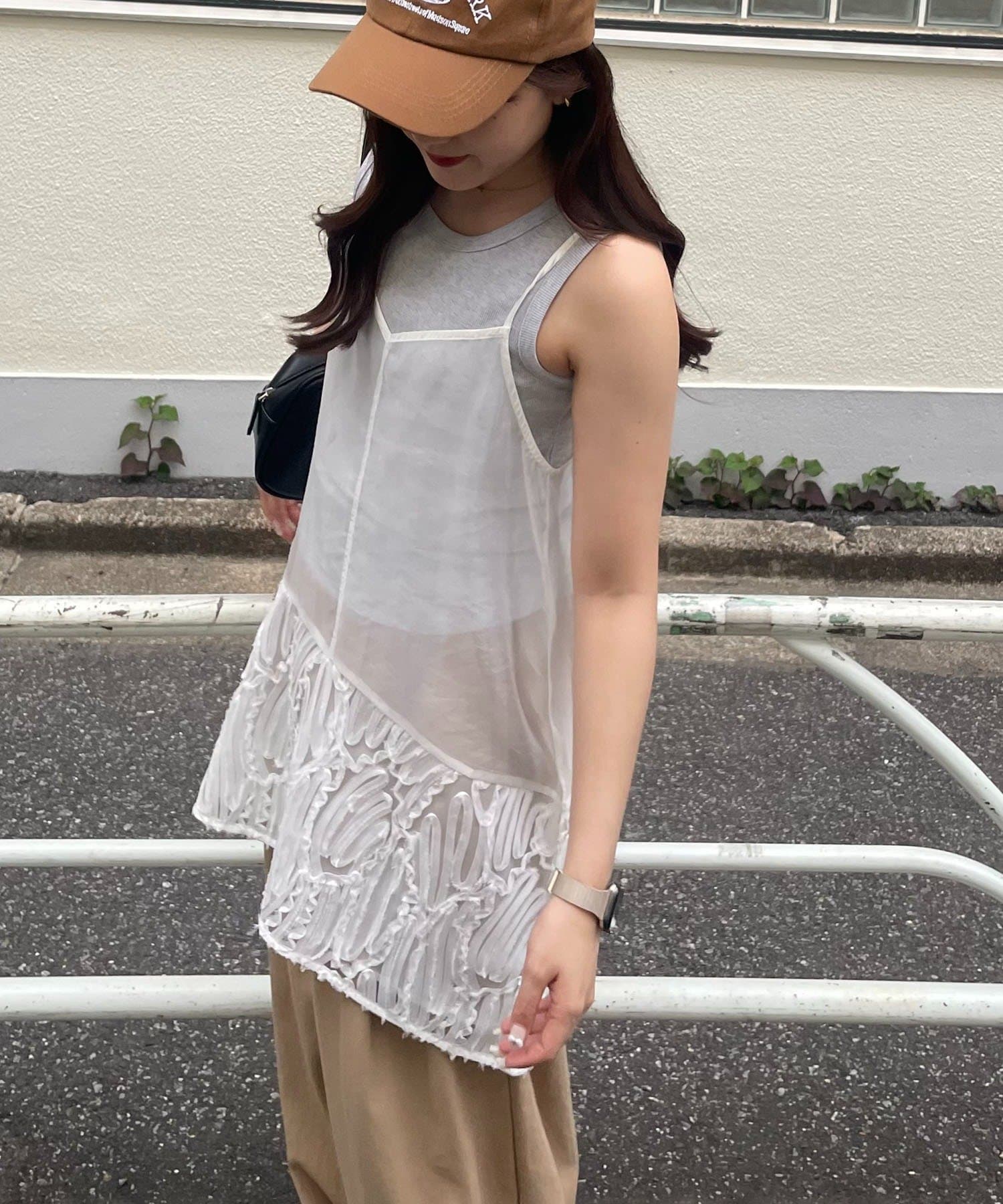 【はるなこ】Arpege story 2WAYチュールキャミのみ チュール2WAYキャミワンピース シアー ロング リボン [品番