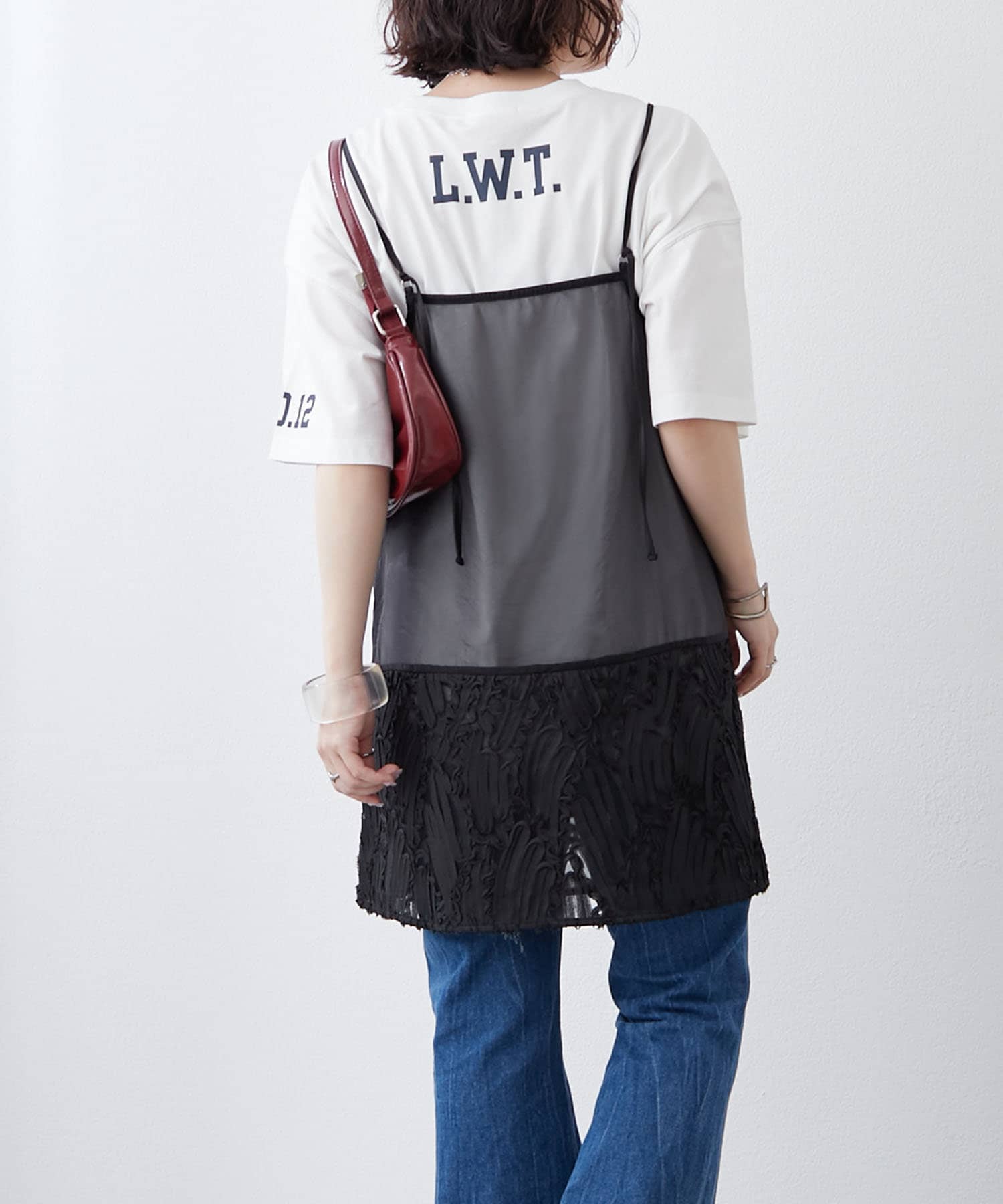 美品　Arpege story 2WAYチュールキャミ 前後2WAYチュールキャミ[品番：IGAW0004856]｜axes femme