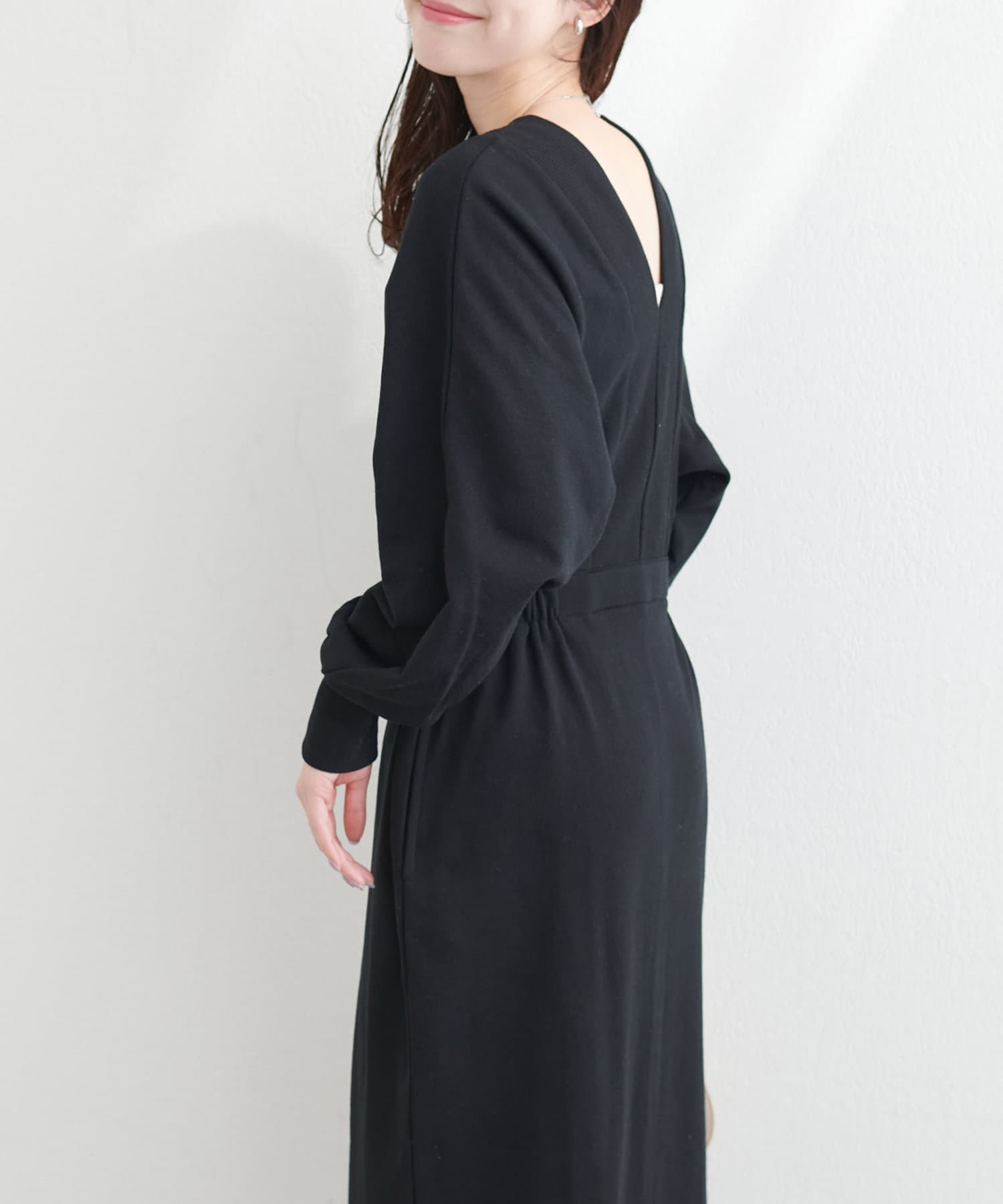 NICE CLAUP / OLIVE des OLIVE OUTLET(ナイスクラップ  / オリーブ デ オリーブ アウトレット) 【natural couture】２WAYデザイン切替裏毛ワンピース