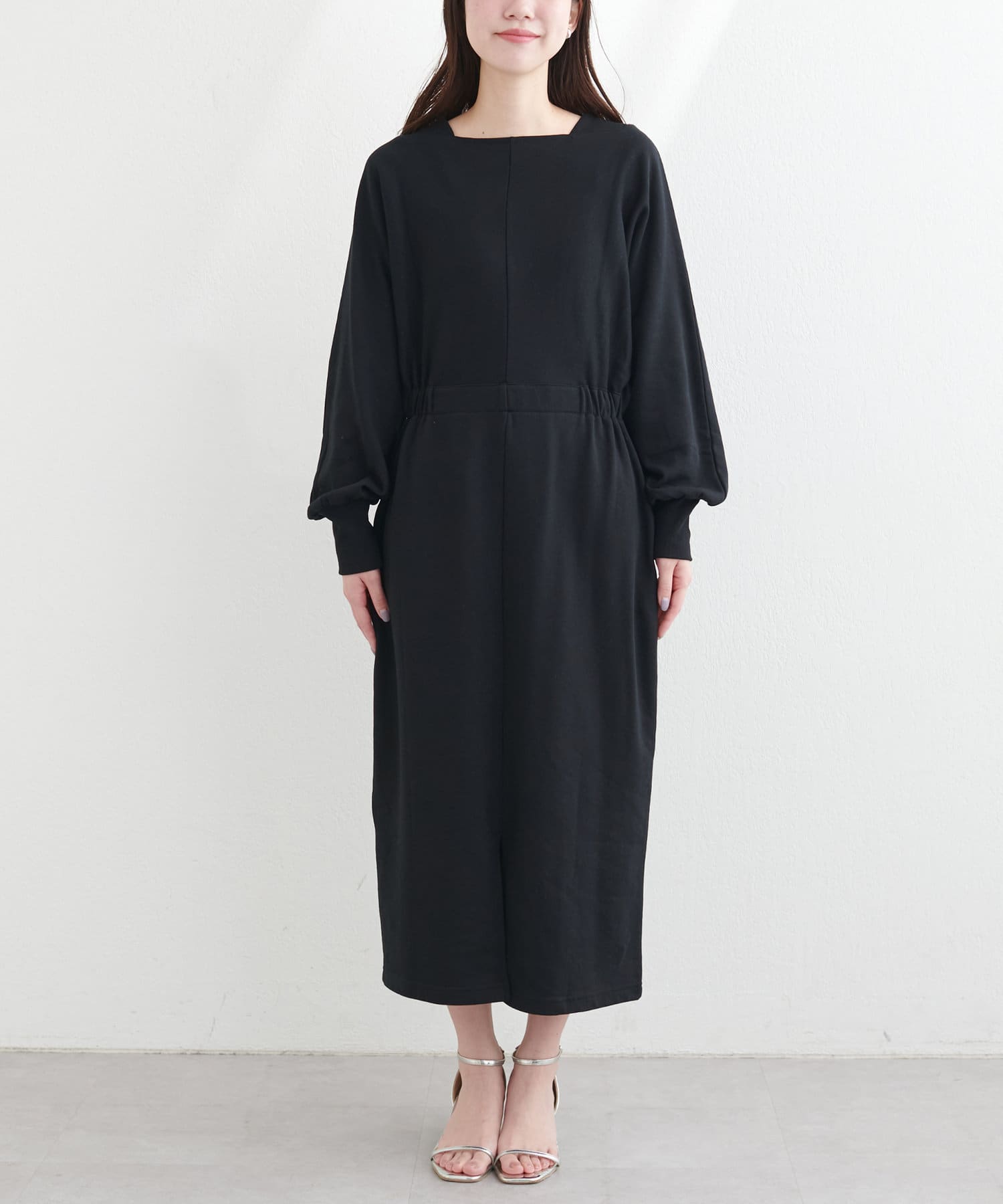 NICE CLAUP / OLIVE des OLIVE OUTLET(ナイスクラップ  / オリーブ デ オリーブ アウトレット) 【natural couture】２WAYデザイン切替裏毛ワンピース