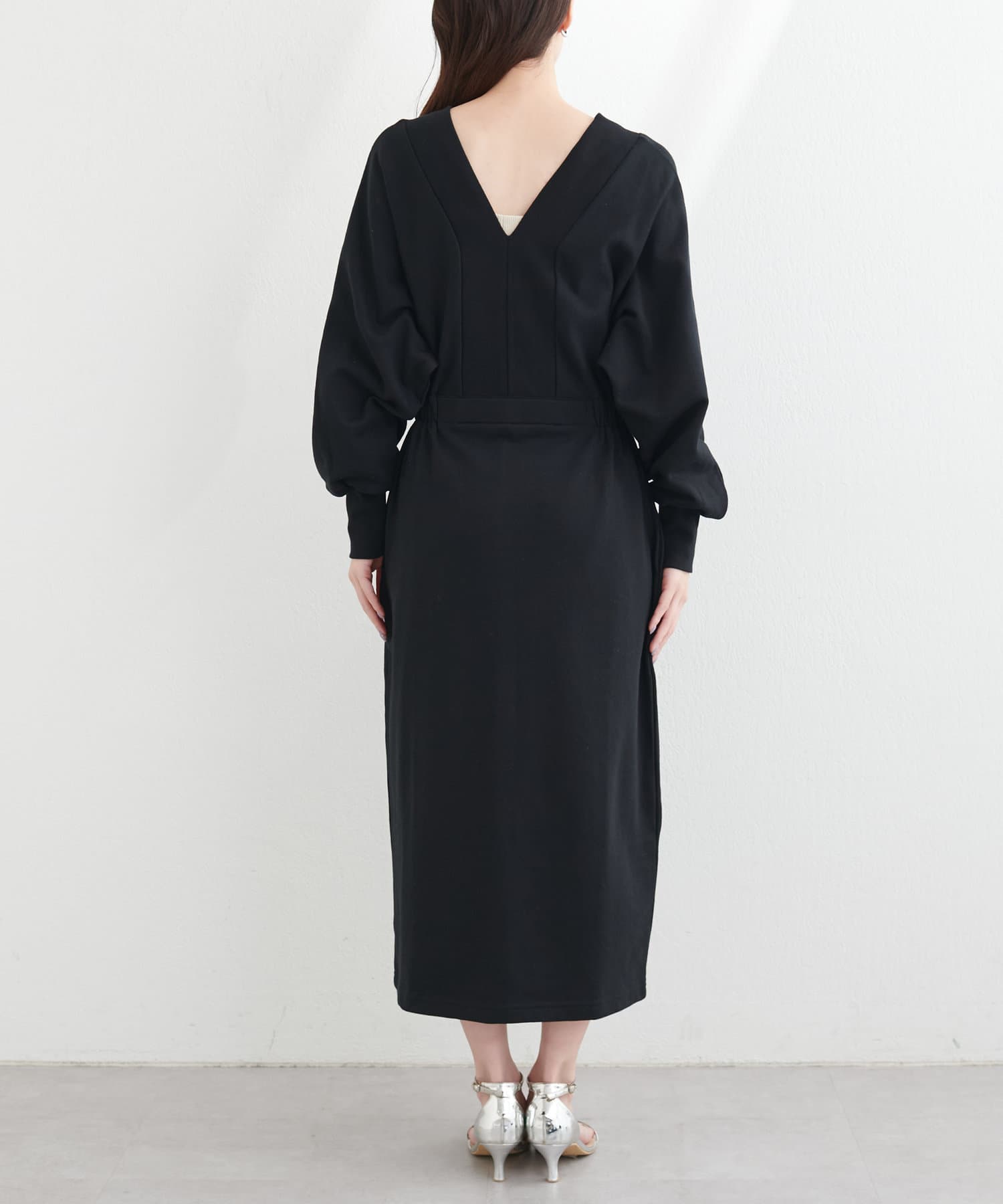 NICE CLAUP / OLIVE des OLIVE OUTLET(ナイスクラップ  / オリーブ デ オリーブ アウトレット) 【natural couture】２WAYデザイン切替裏毛ワンピース