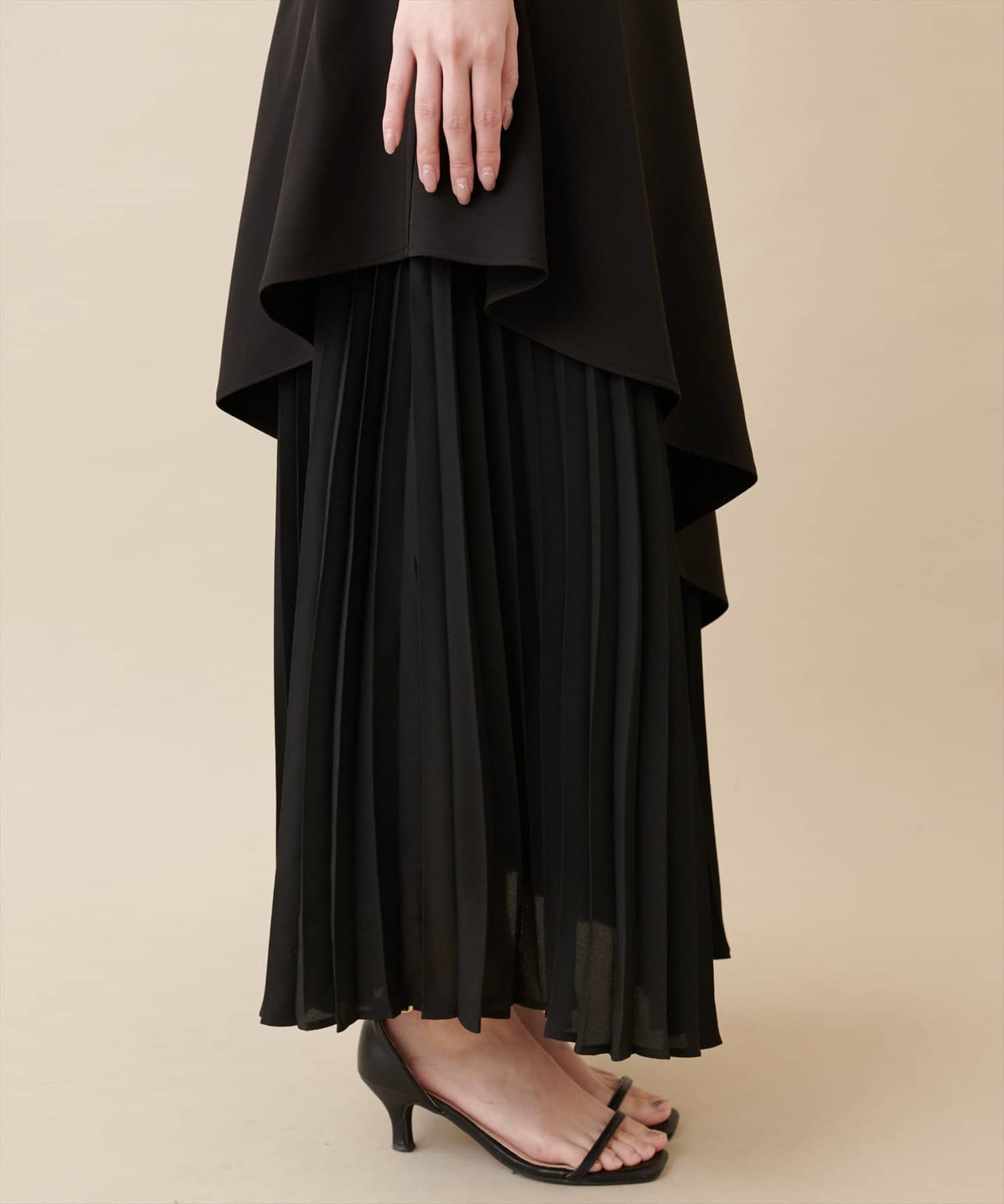 NICE CLAUP / OLIVE des OLIVE OUTLET(ナイスクラップ  / オリーブ デ オリーブ アウトレット) 【natural couture】＜otonanatu＞アシメプリーツスカート