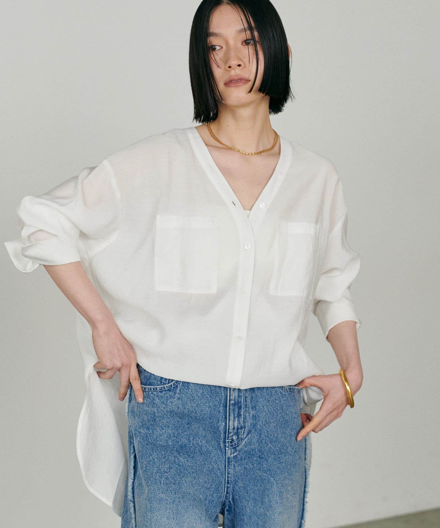 LARUTA(ラルータ) 2wayVネックスキッパーシャツ
