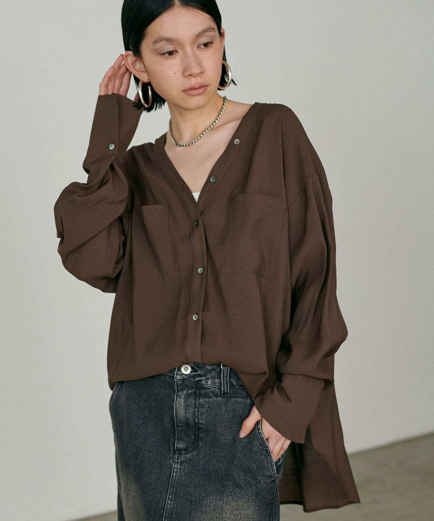 LARUTA(ラルータ) 2wayVネックスキッパーシャツ