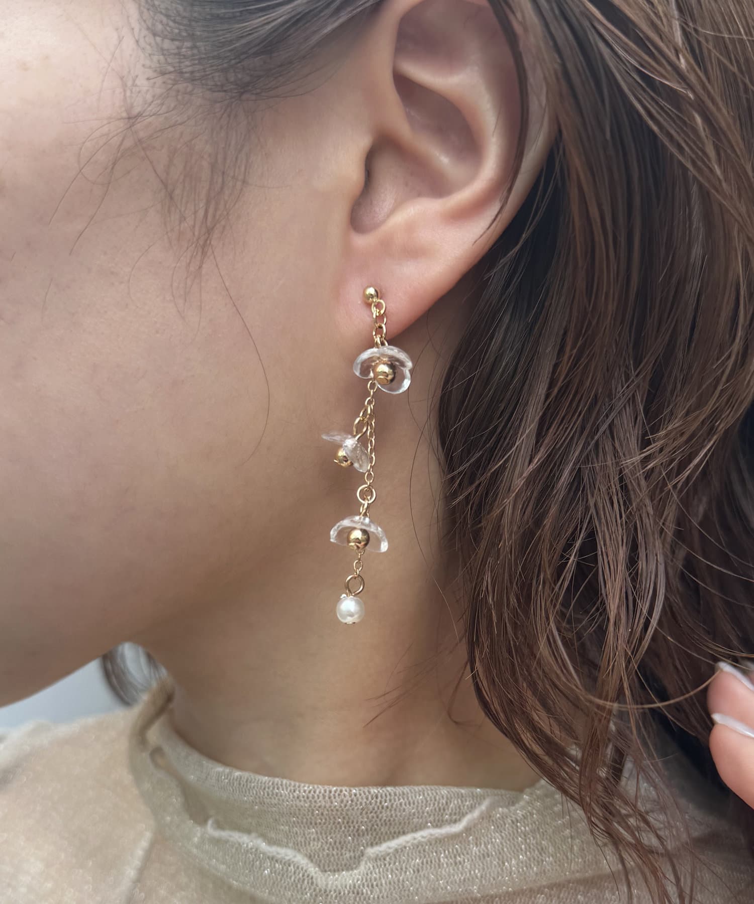 Lattice(ラティス) クリアフラワーピアス