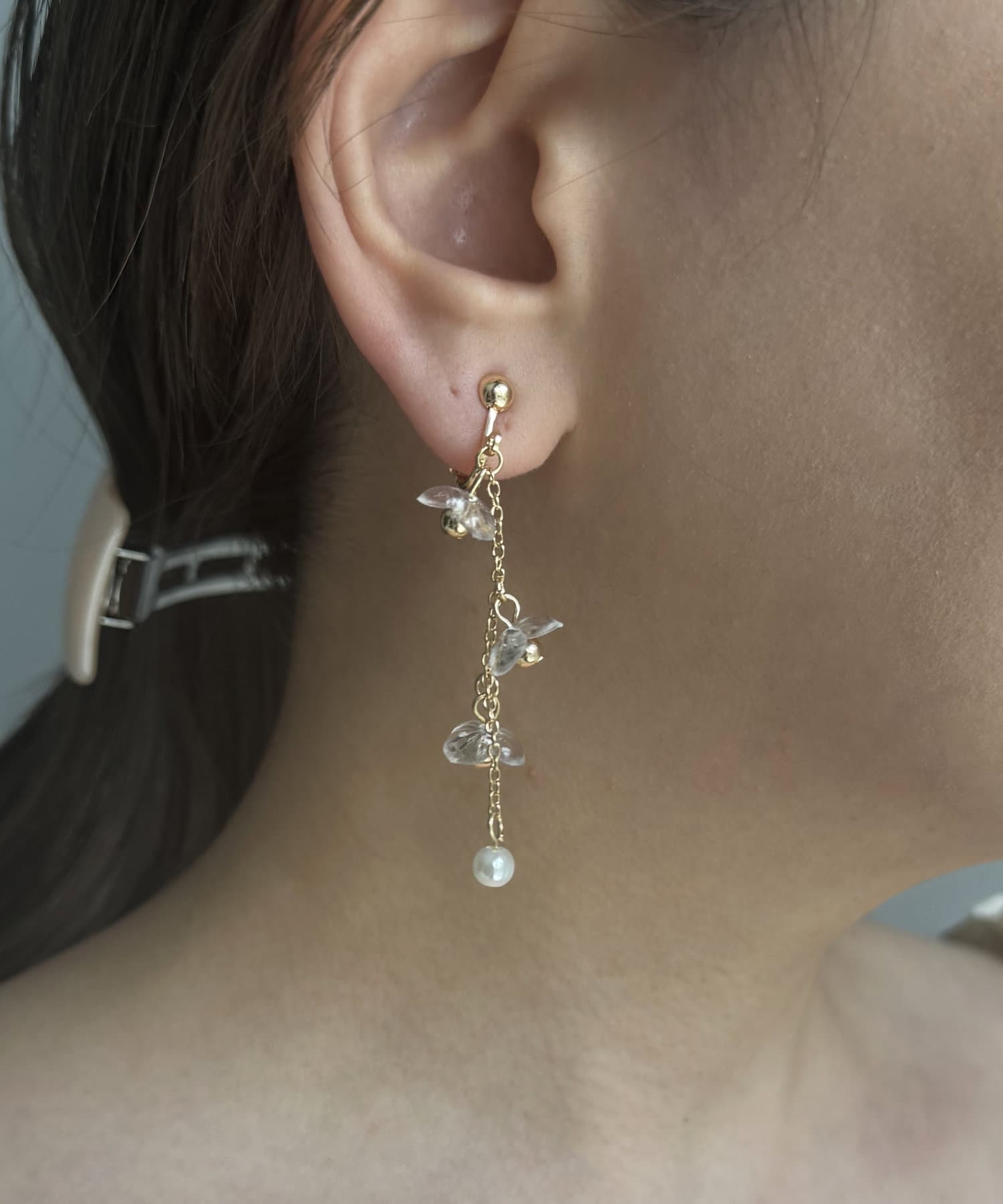 Lattice(ラティス) クリアフラワーイヤリング