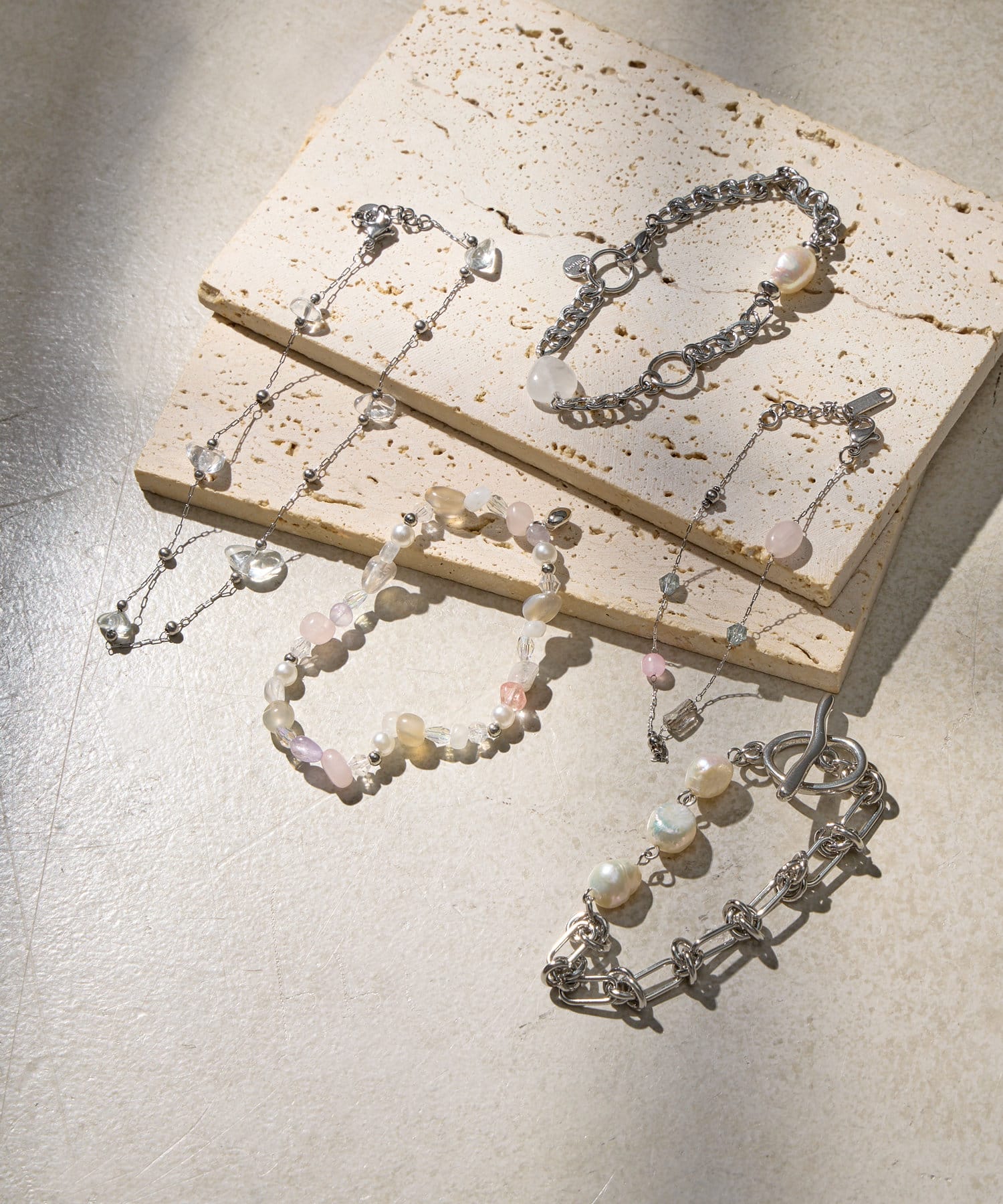 Lattice(ラティス) ＜ステンレス＞ストーンブレスレット