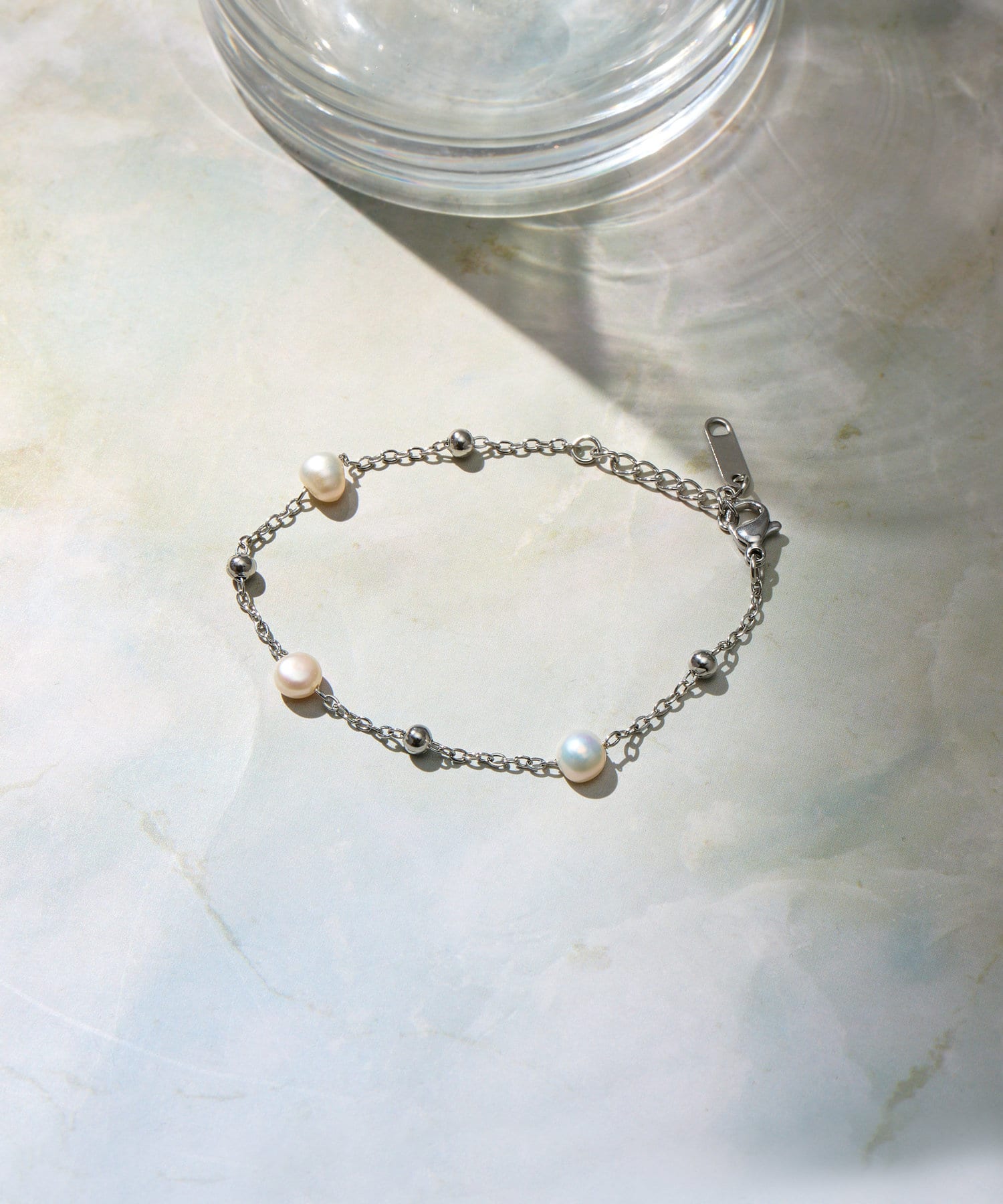 Lattice(ラティス) ＜ステンレス＞淡水パールブレスレット