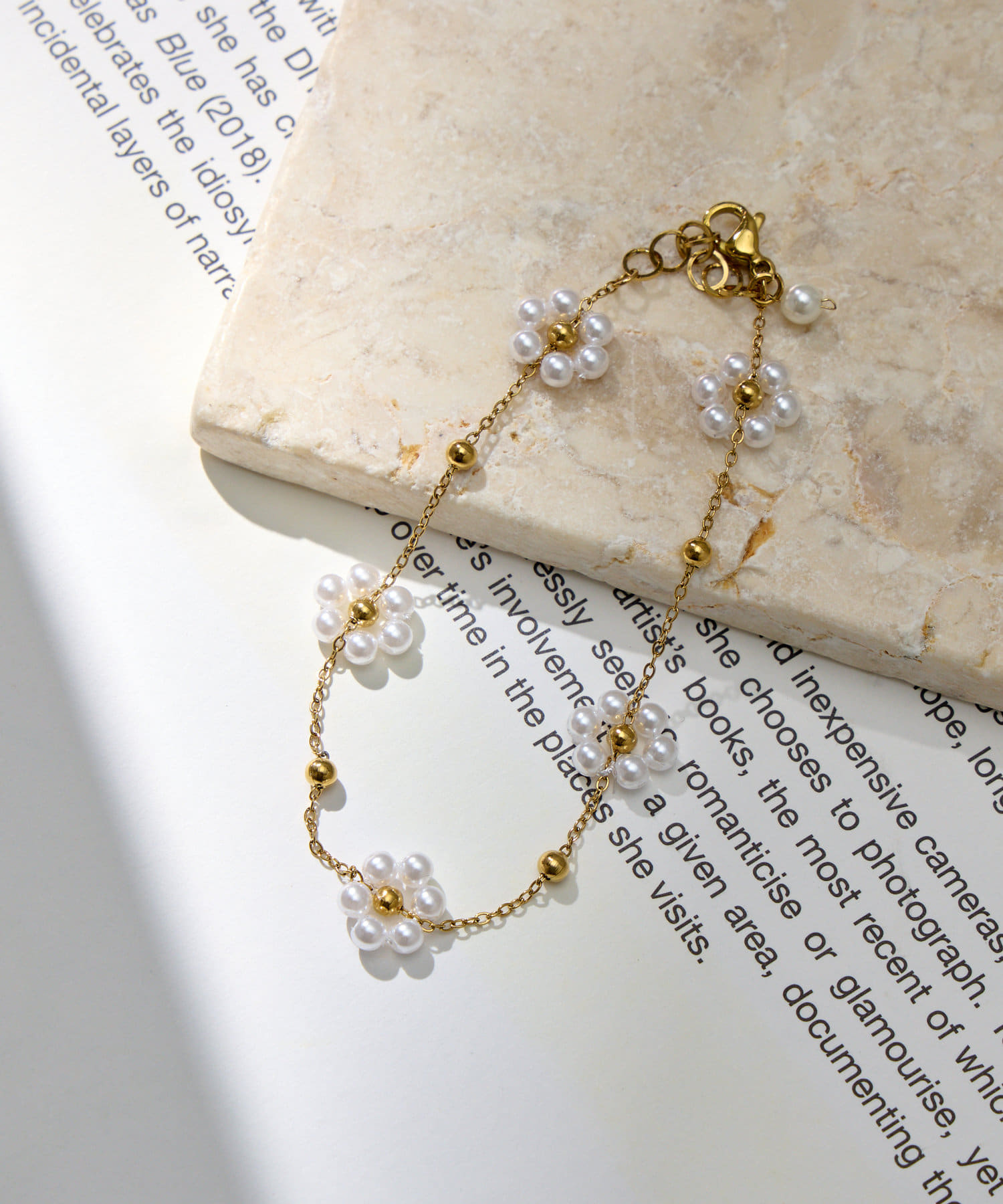 Lattice(ラティス) ＜ステンレス＞フラワーパールブレスレット